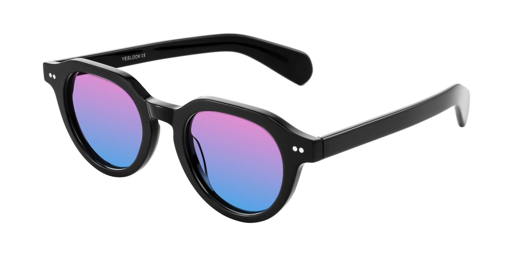 Angle of Rohamn in Black with Pink / Blue Gradient Lenses