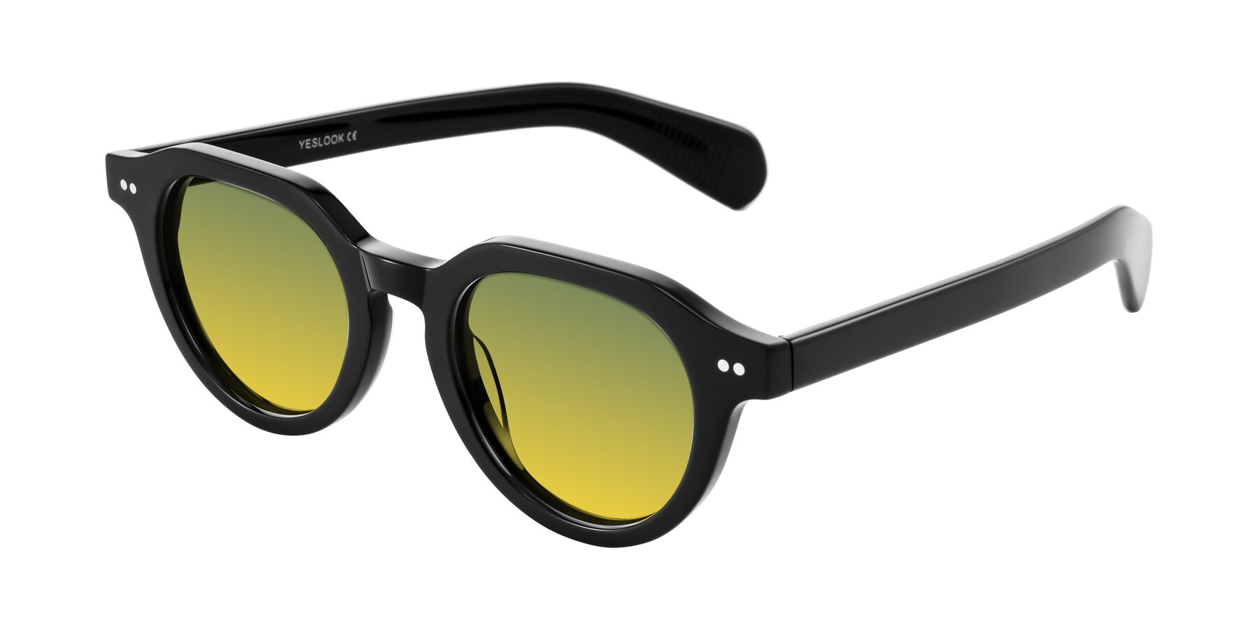 Angle of Rohamn in Black with Green / Yellow Gradient Lenses