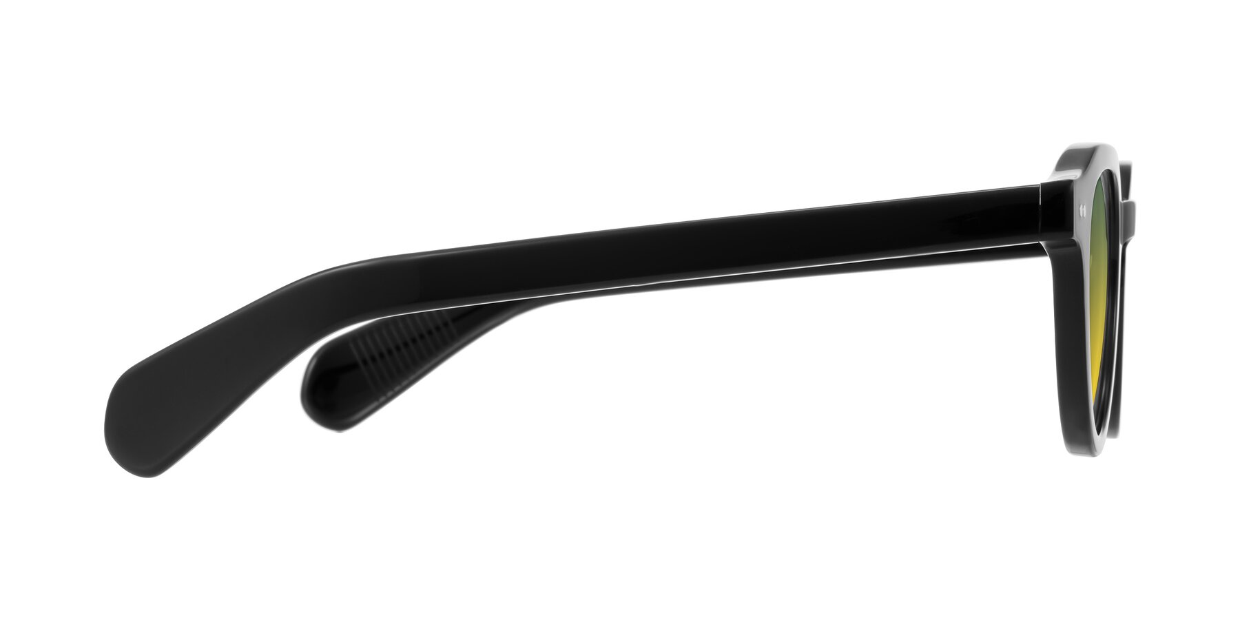 Side of Rohamn in Black with Green / Yellow Gradient Lenses