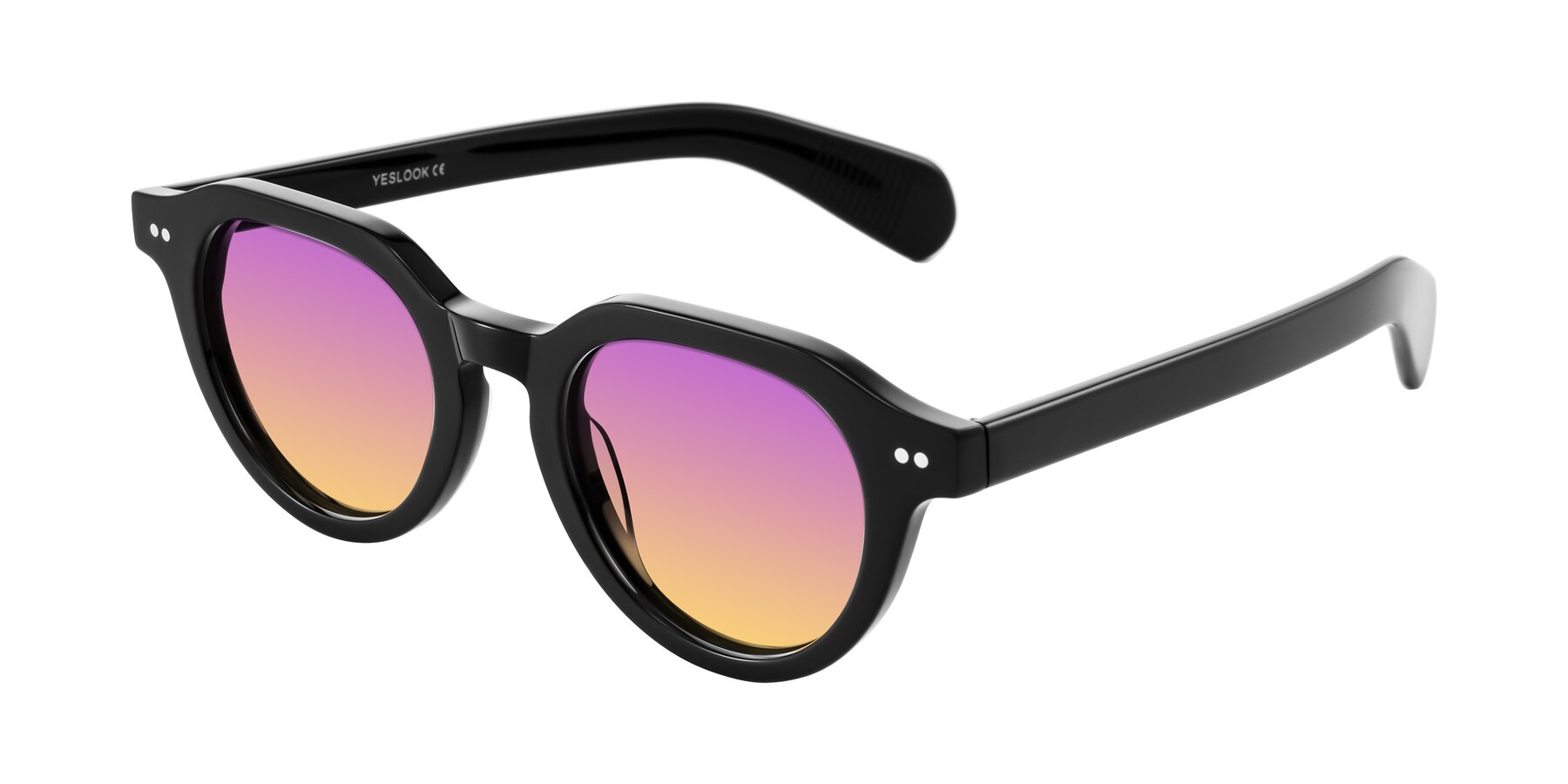 Angle of Rohamn in Black with Purple / Yellow Gradient Lenses