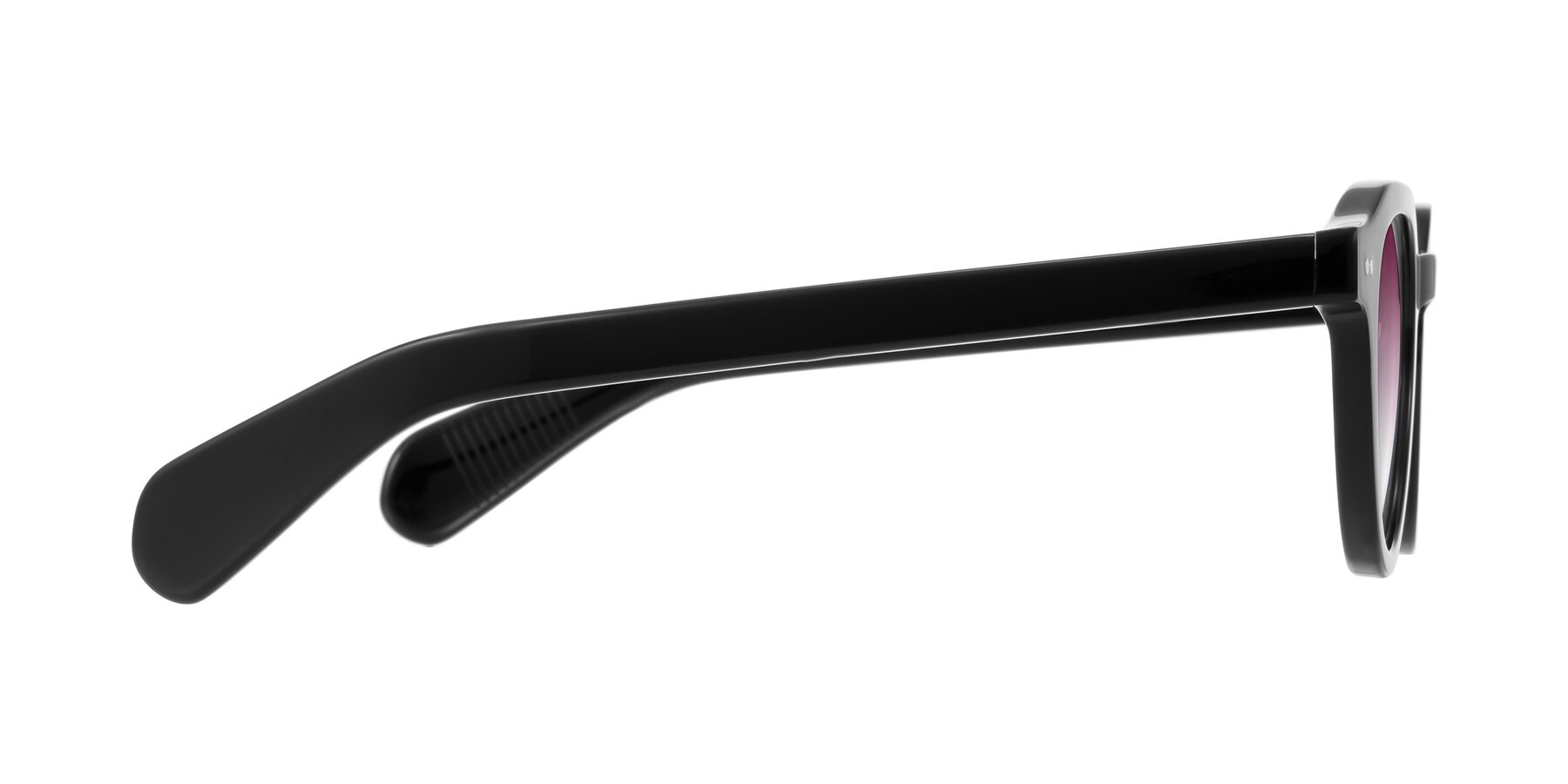 Side of Rohamn in Black with Wine Gradient Lenses