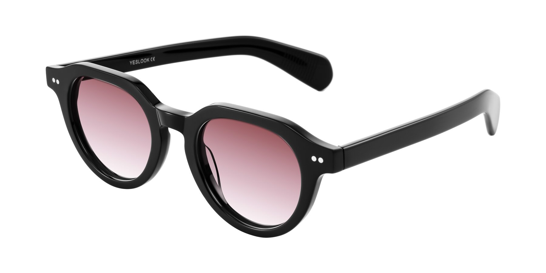 Angle of Rohamn in Black with Garnet Gradient Lenses