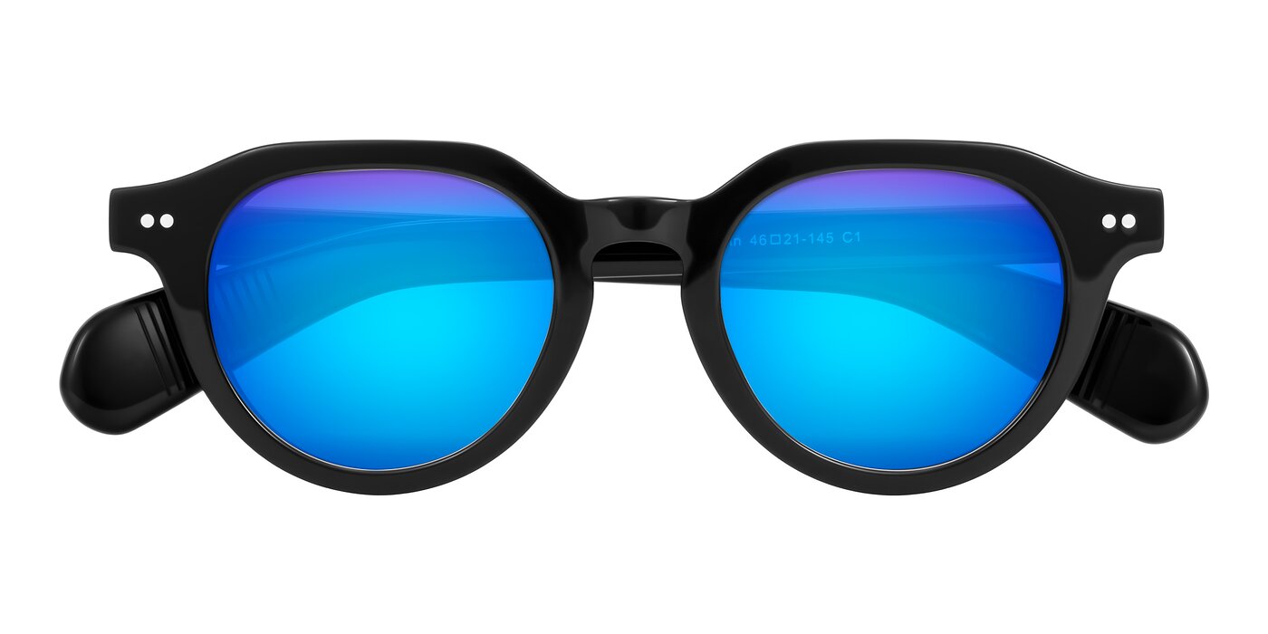 Rohamn - Black Flash Mirrored Sunglasses