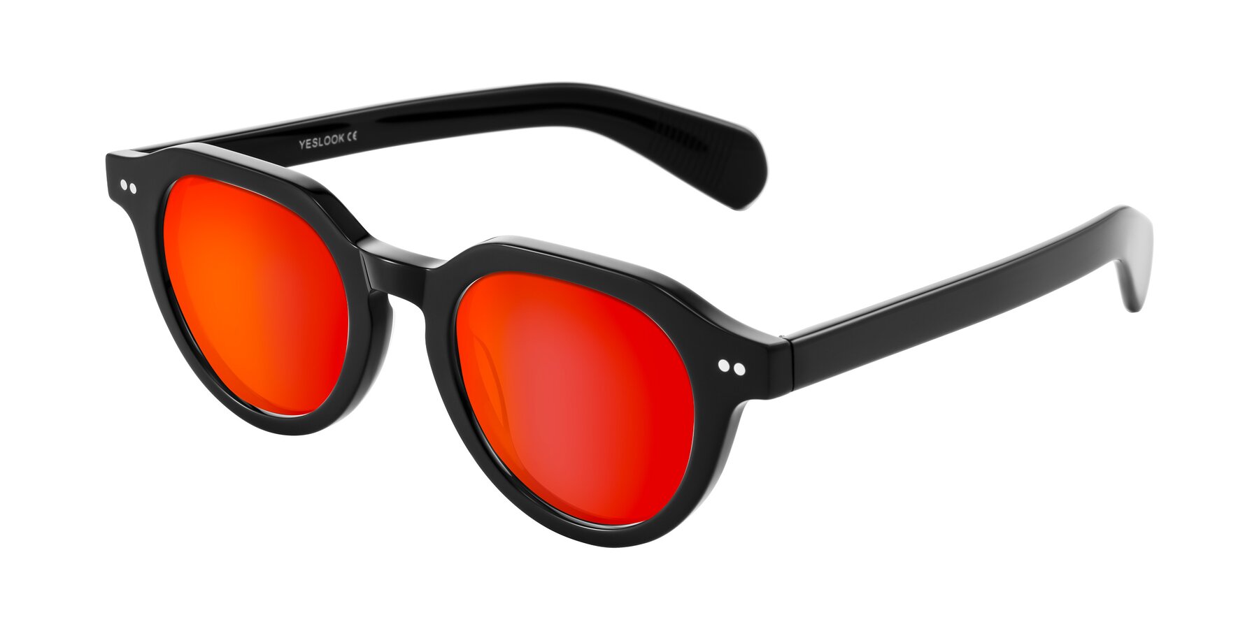 Angle of Rohamn in Black with Red Gold Mirrored Lenses