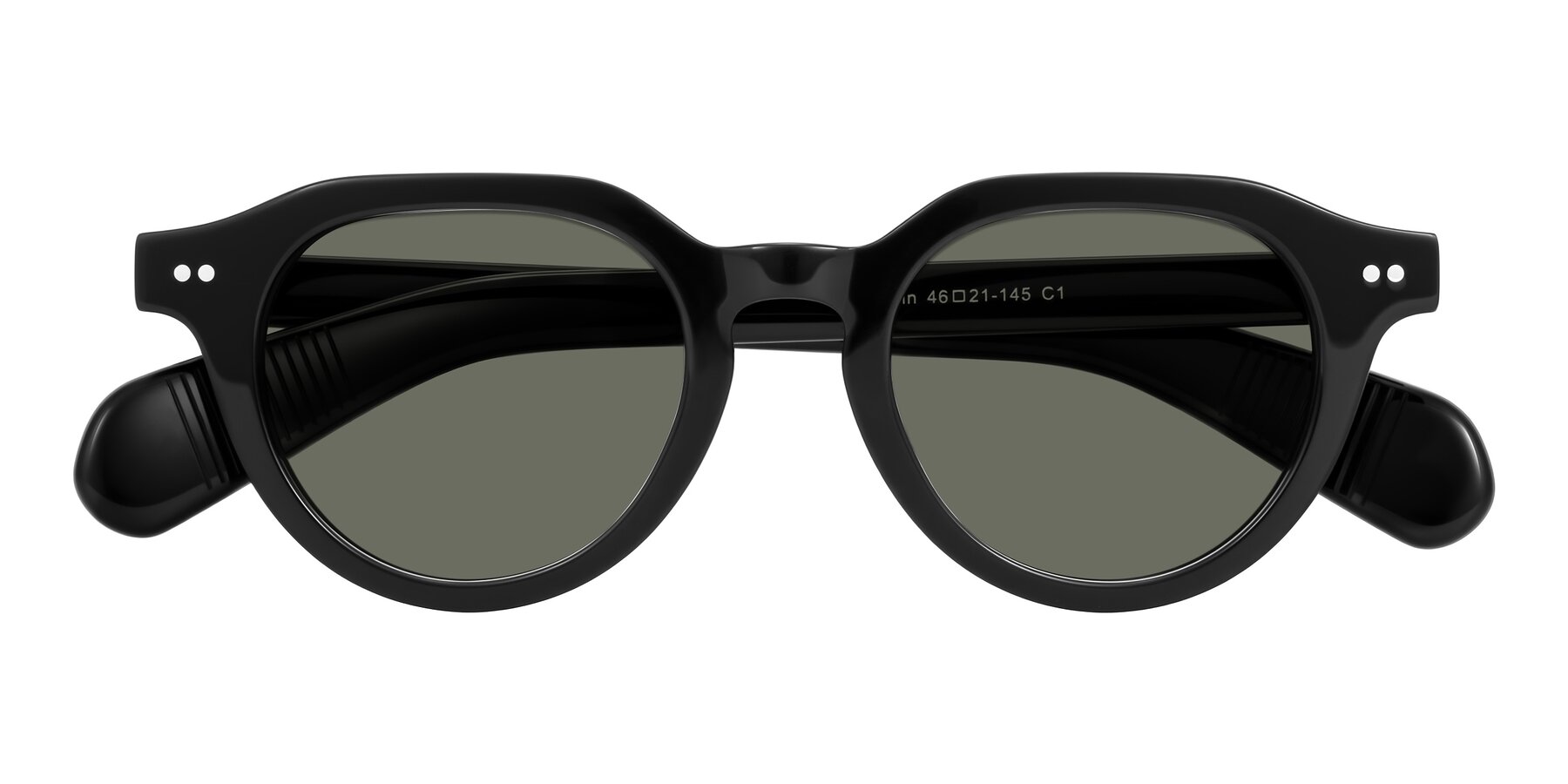Folded Front of Rohamn in Black with Gray Polarized Lenses