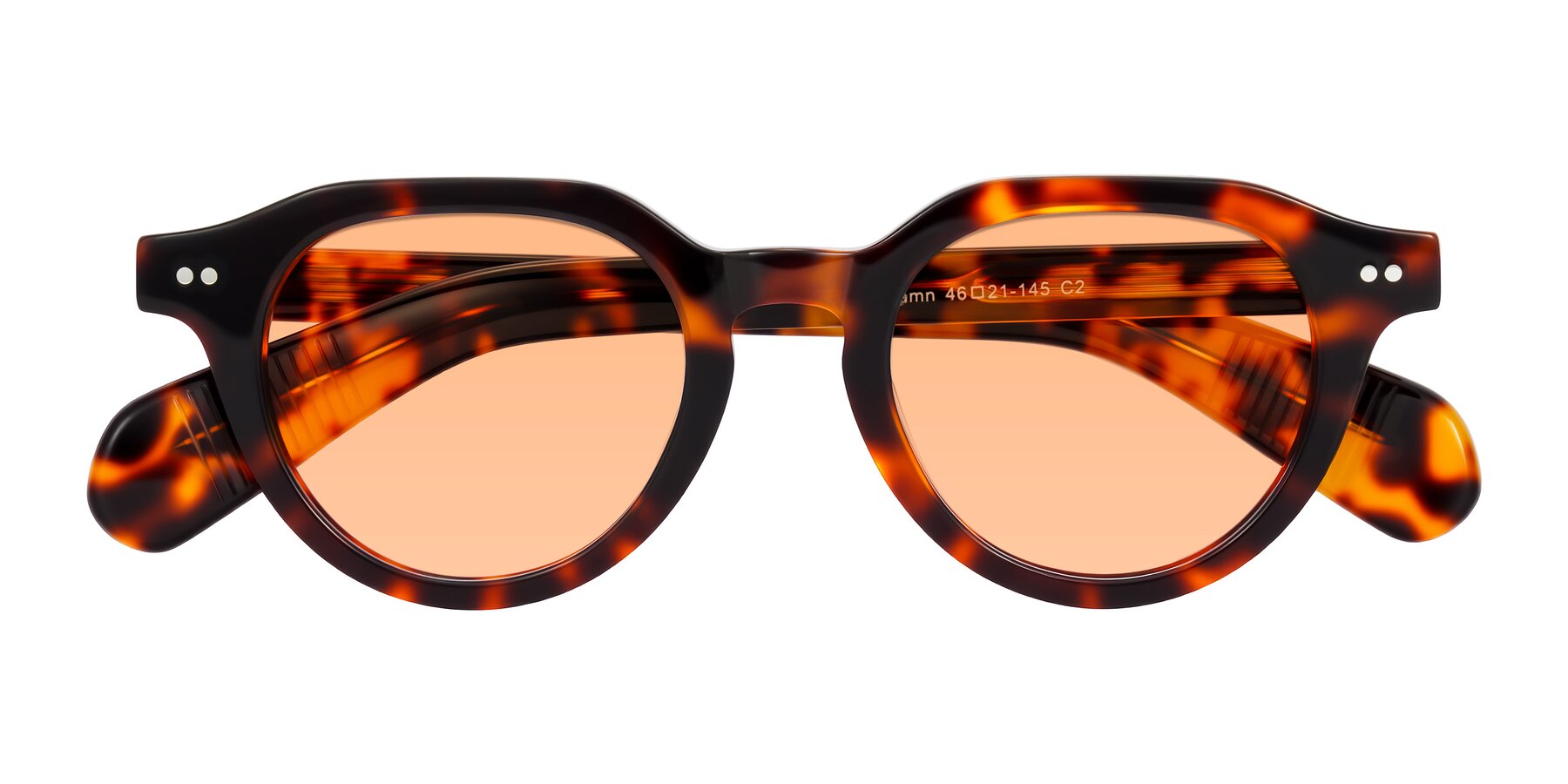 Folded Front of Rohamn in Tortoise with Light Orange Tinted Lenses