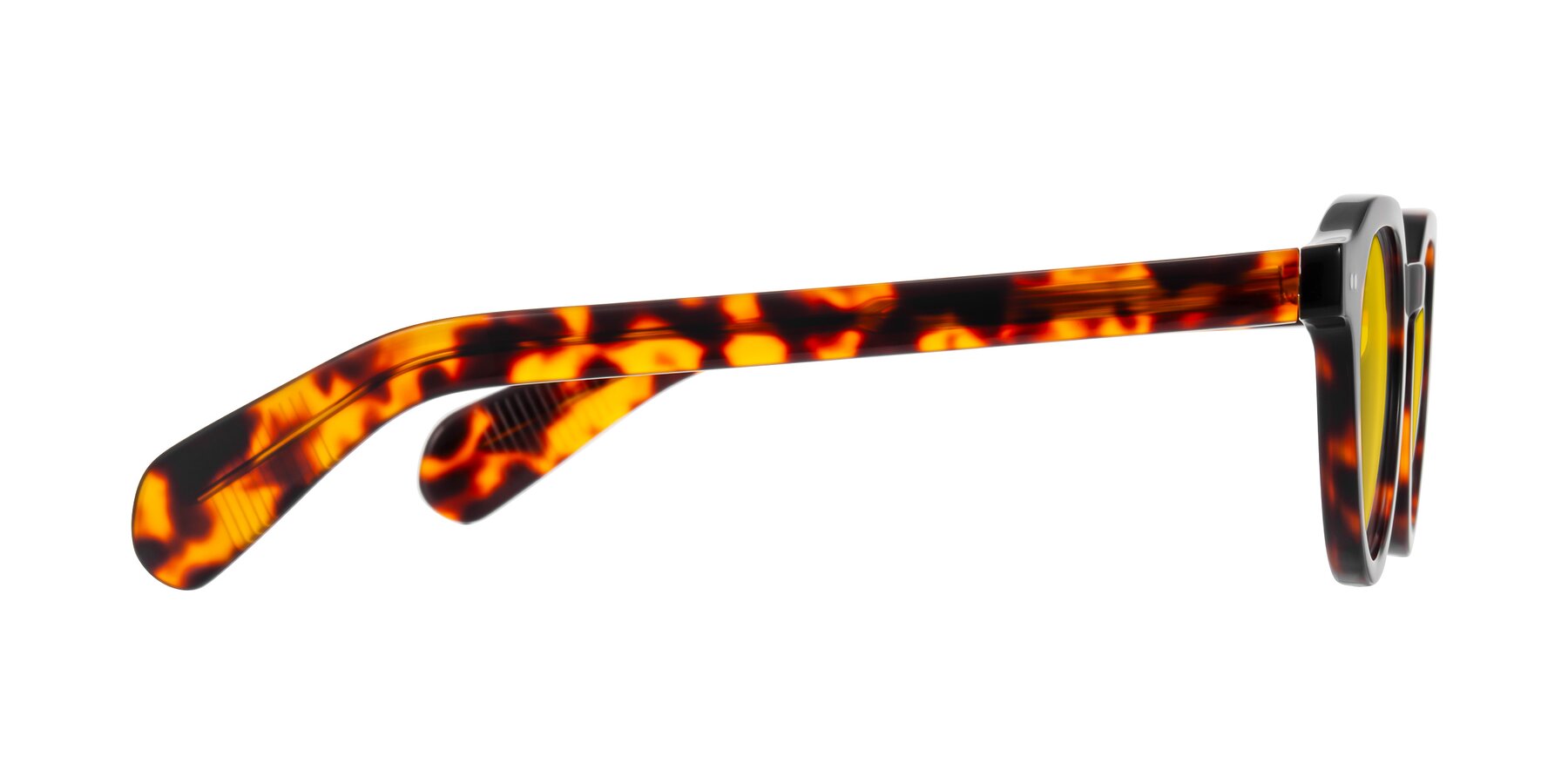 Side of Rohamn in Tortoise with Yellow Tinted Lenses