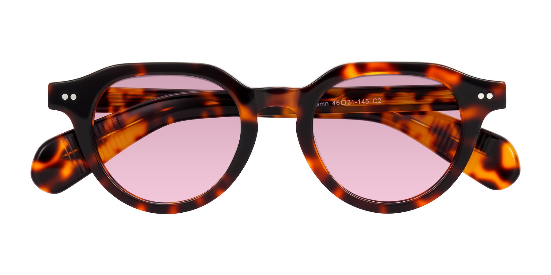 Folded Front of Rohamn in Tortoise with Light Wine Tinted Lenses