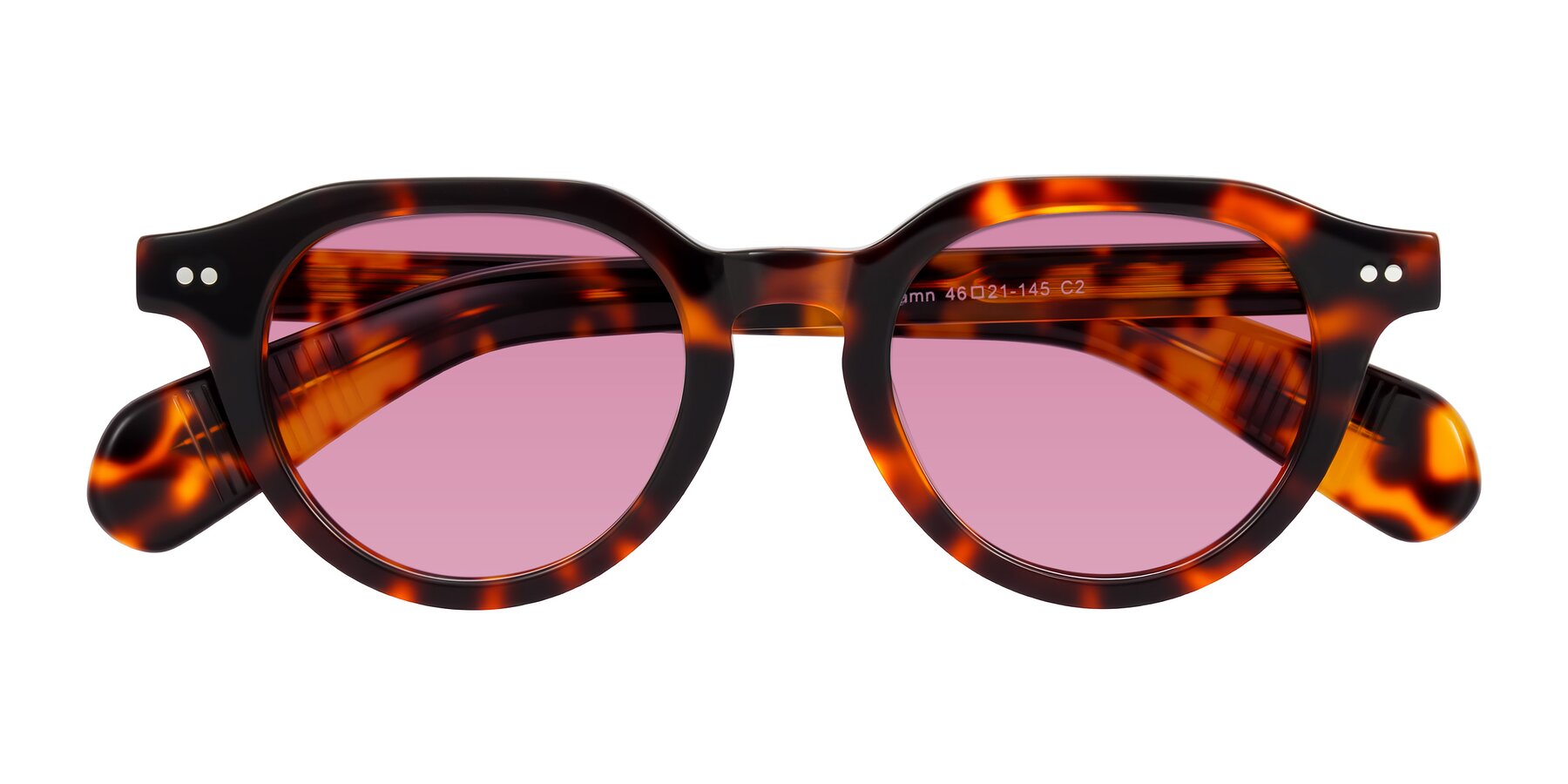 Folded Front of Rohamn in Tortoise with Medium Wine Tinted Lenses