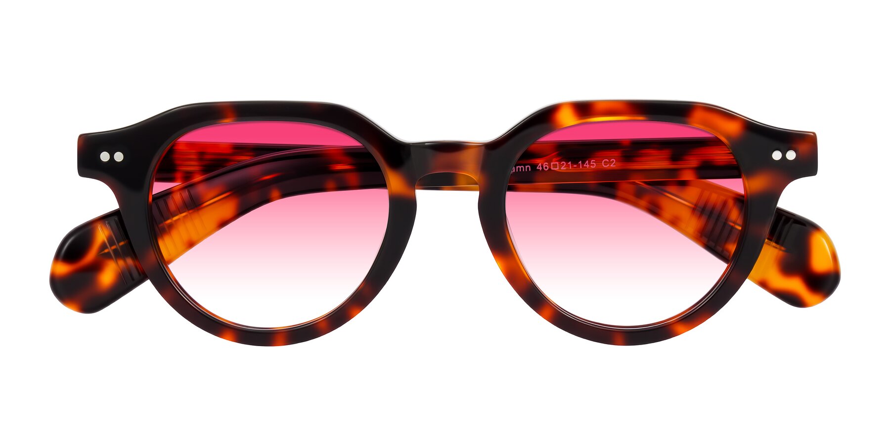 Folded Front of Rohamn in Tortoise with Pink Gradient Lenses