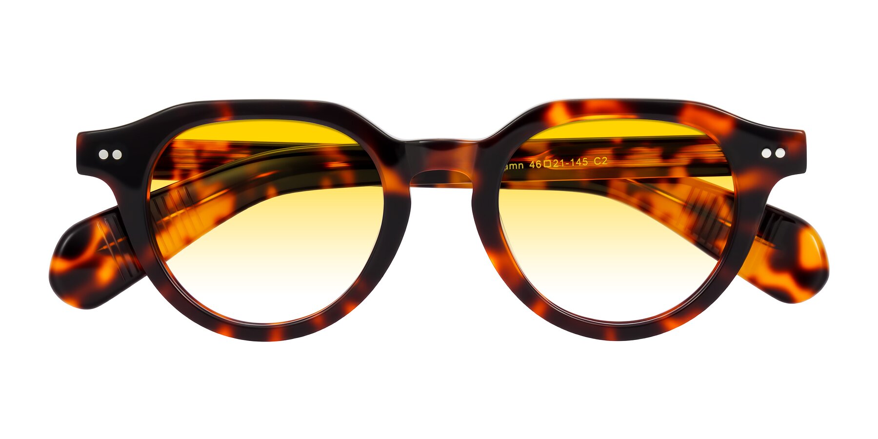 Folded Front of Rohamn in Tortoise with Yellow Gradient Lenses