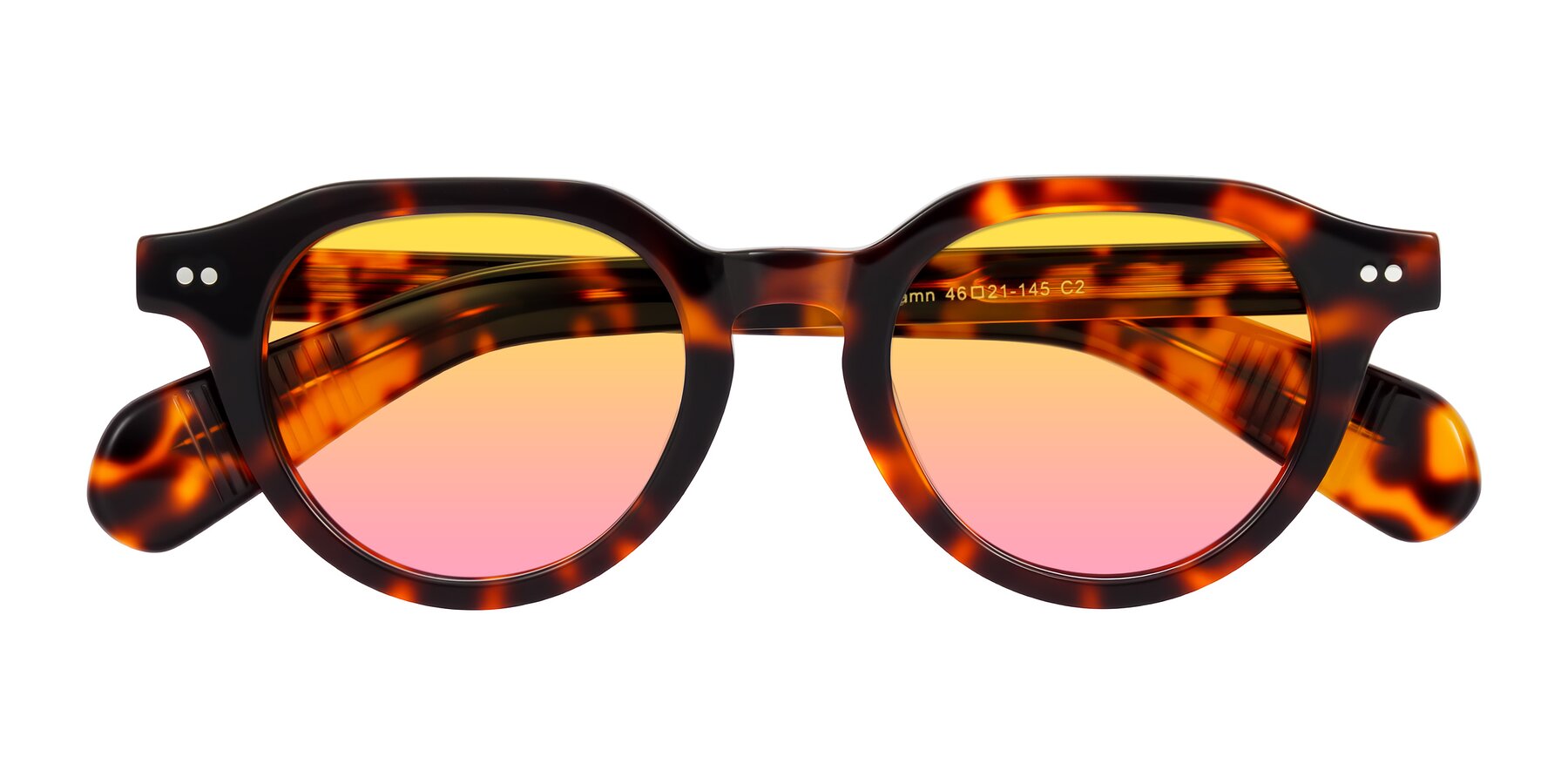Folded Front of Rohamn in Tortoise with Yellow / Pink Gradient Lenses