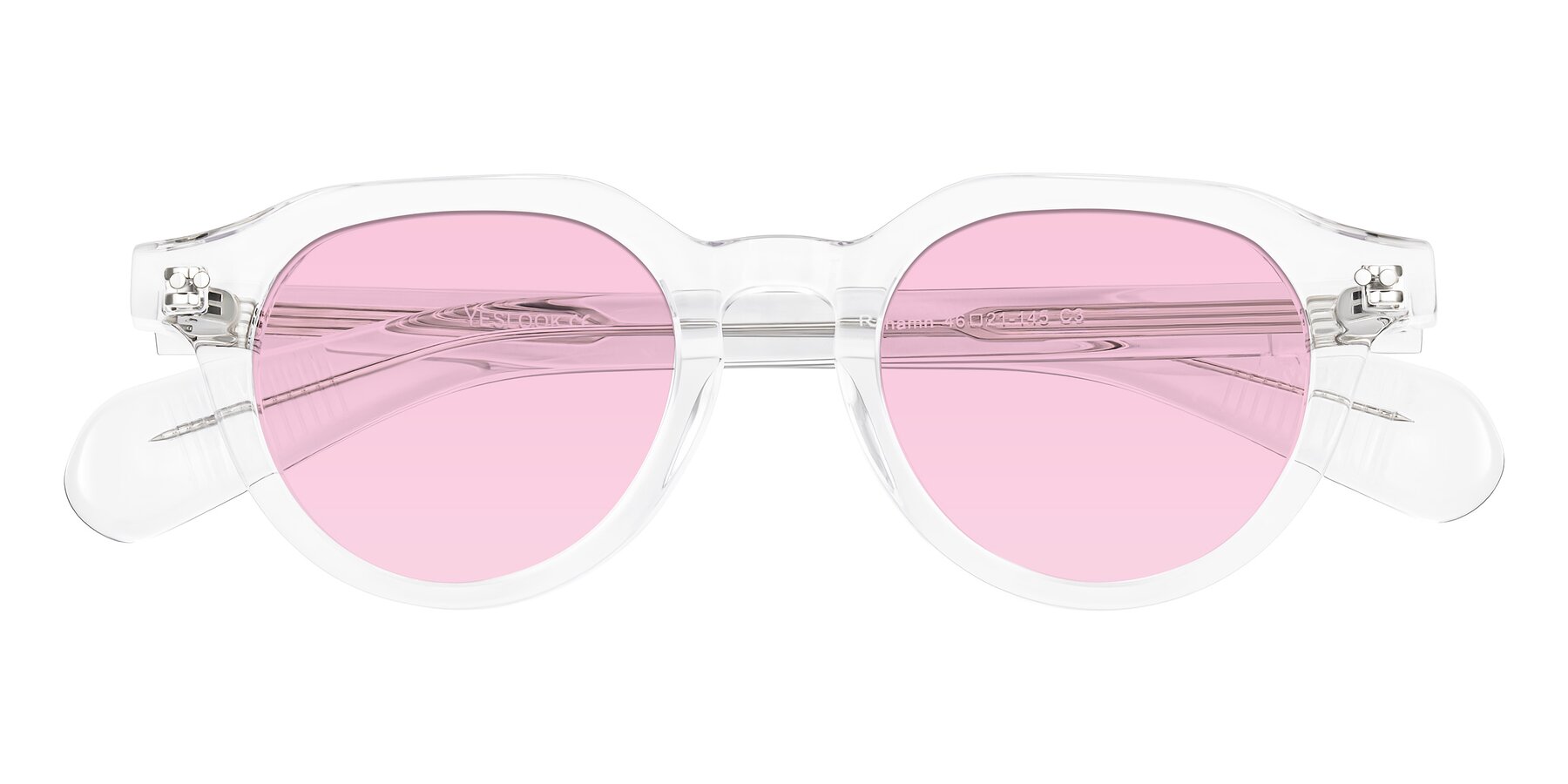 Folded Front of Rohamn in Clear with Light Pink Tinted Lenses