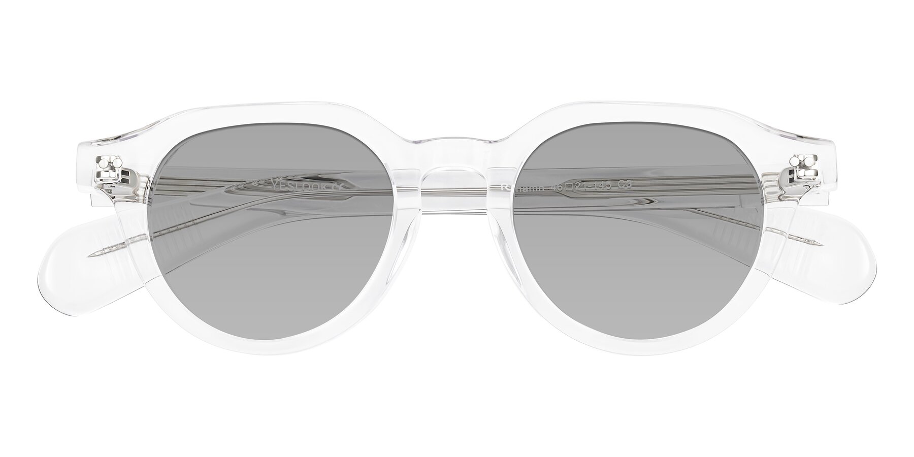 Folded Front of Rohamn in Clear with Light Gray Tinted Lenses