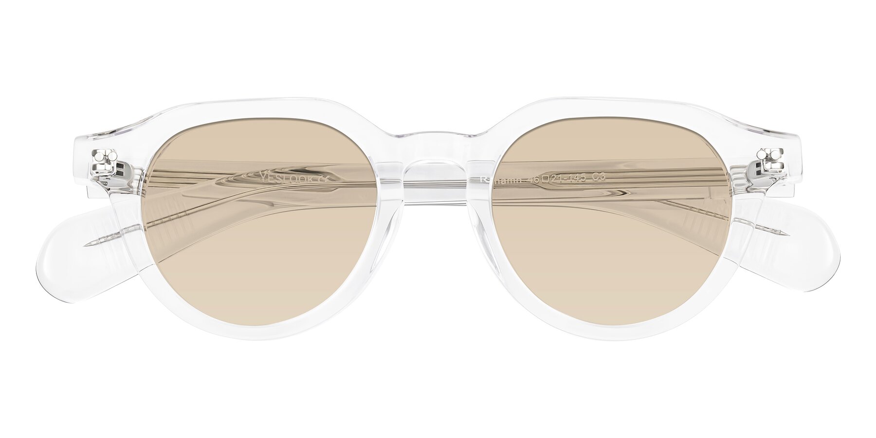 Folded Front of Rohamn in Clear with Light Brown Tinted Lenses