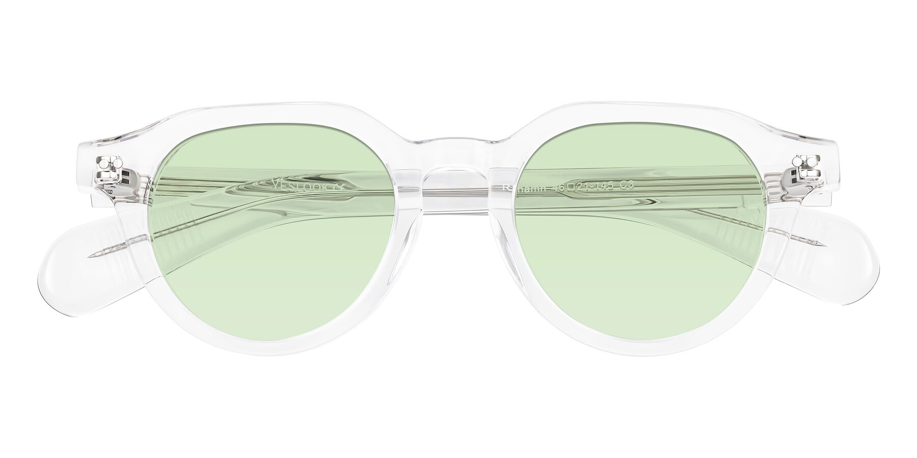 Folded Front of Rohamn in Clear with Light Green Tinted Lenses