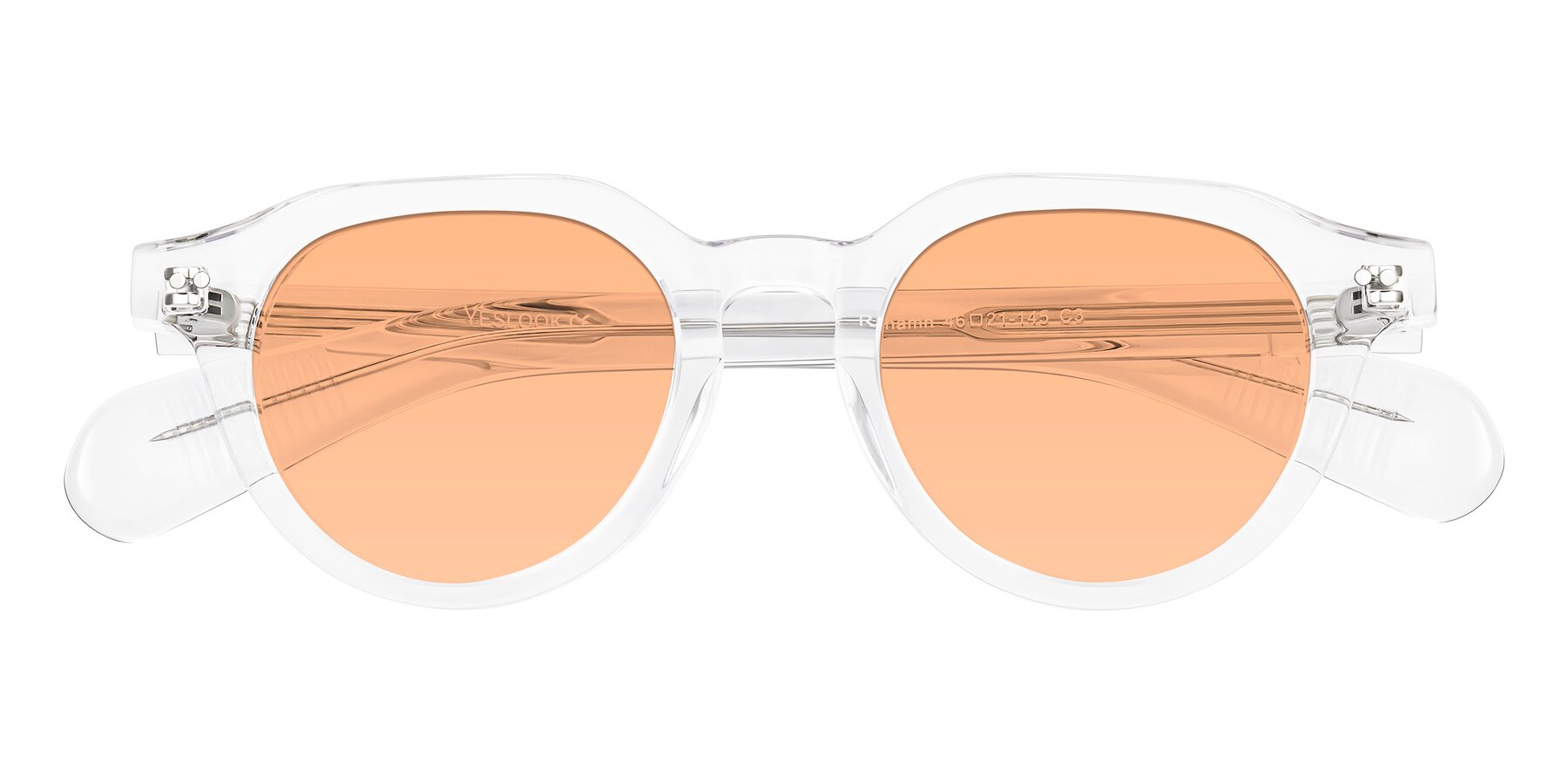 Folded Front of Rohamn in Clear with Light Orange Tinted Lenses