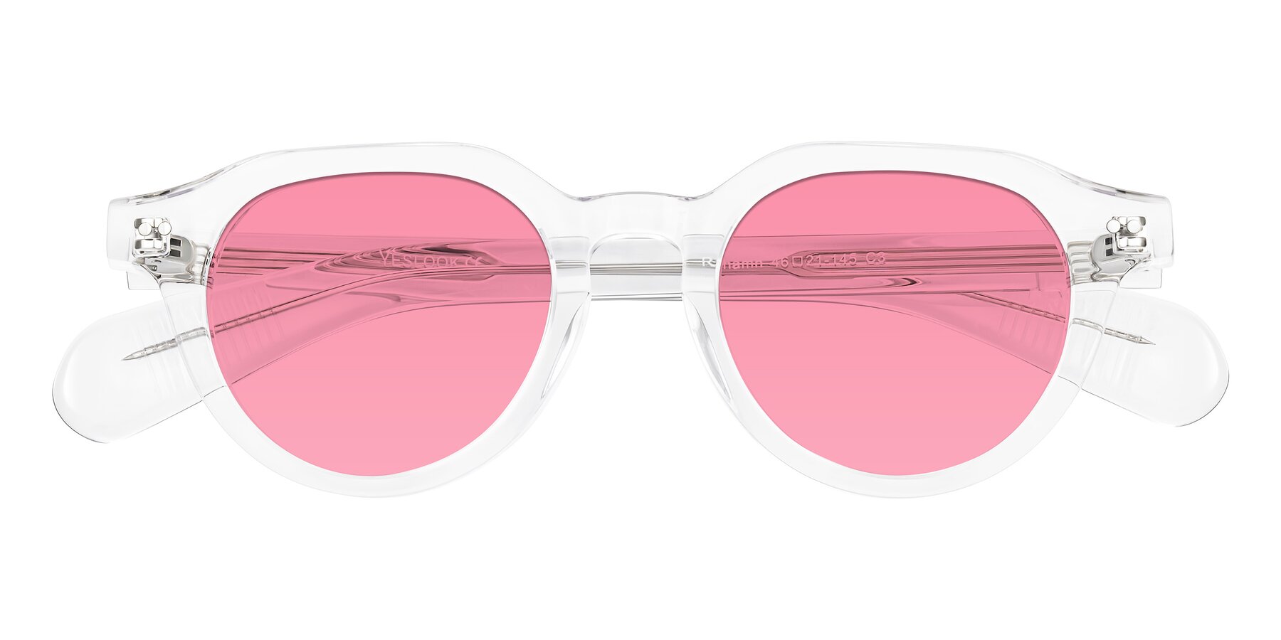 Folded Front of Rohamn in Clear with Pink Tinted Lenses