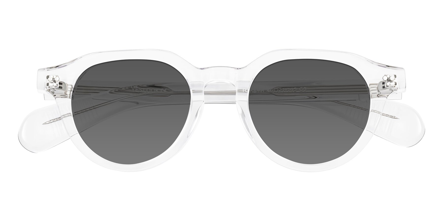 Folded Front of Rohamn in Clear with Medium Gray Tinted Lenses