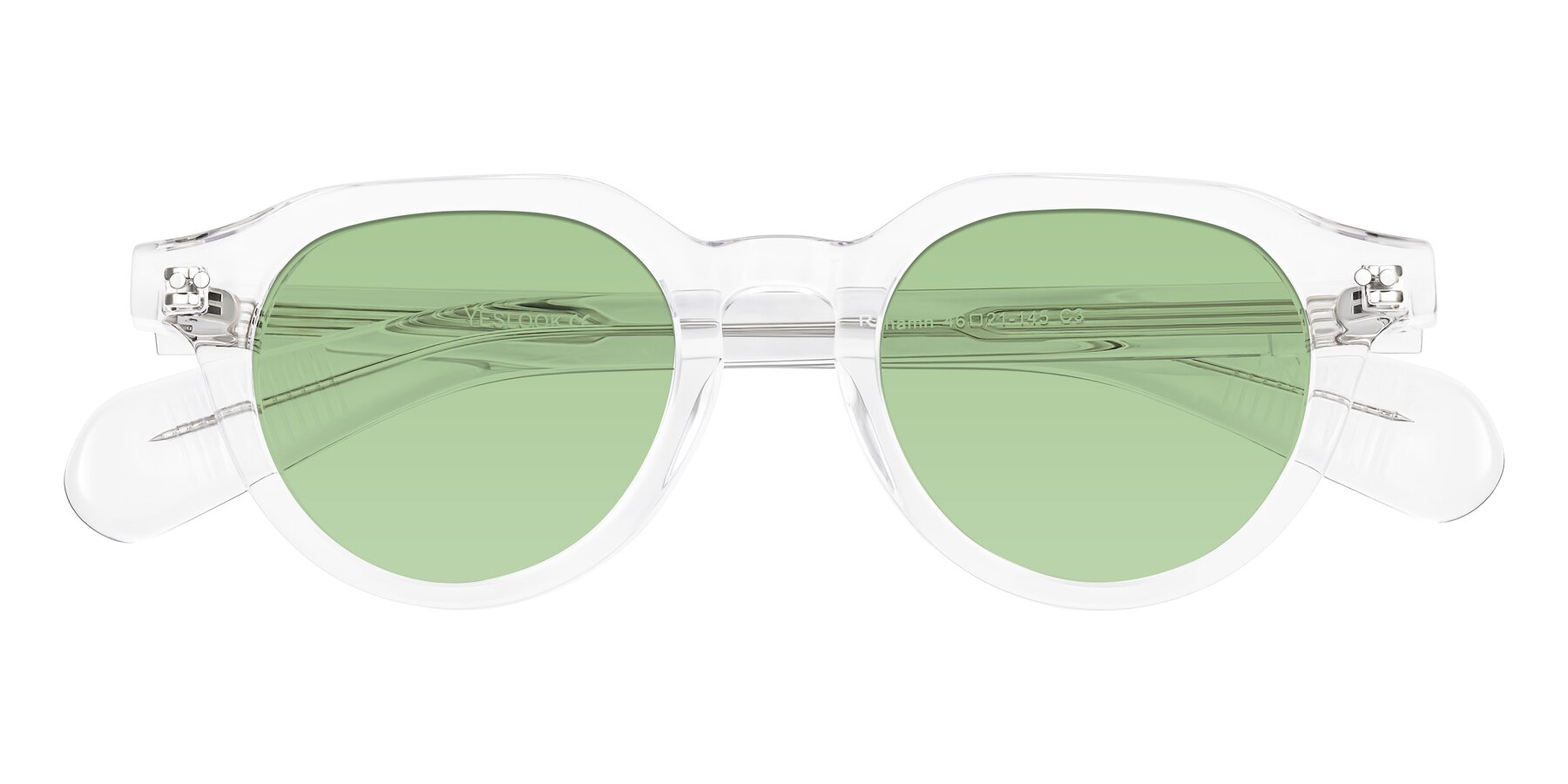 Folded Front of Rohamn in Clear with Medium Green Tinted Lenses