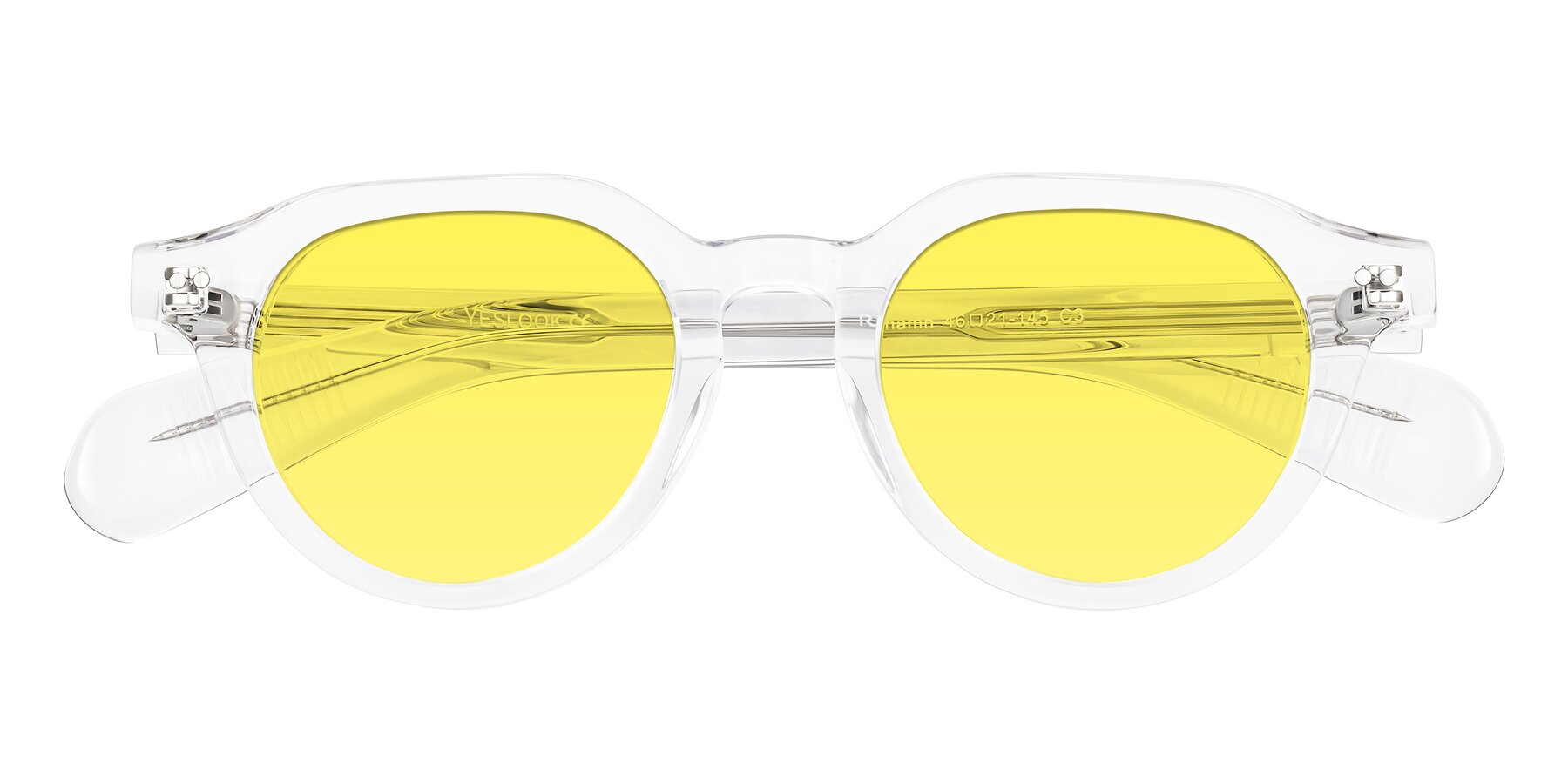 Folded Front of Rohamn in Clear with Medium Yellow Tinted Lenses
