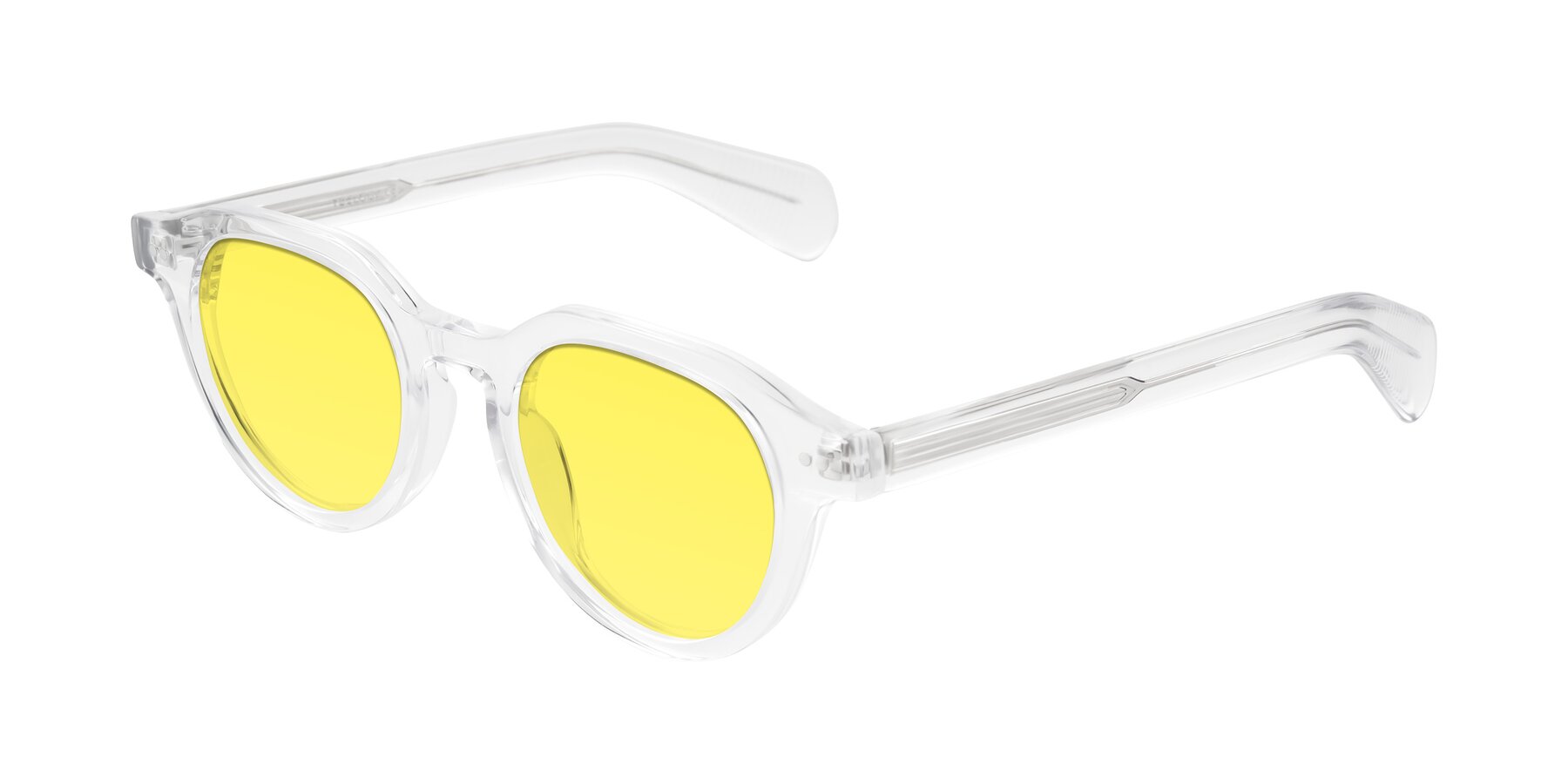 Angle of Rohamn in Clear with Medium Yellow Tinted Lenses