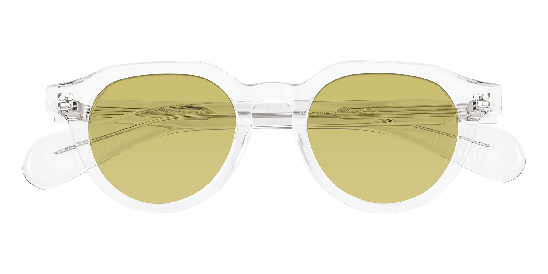 Folded Front of Rohamn in Clear with Medium Champagne Tinted Lenses