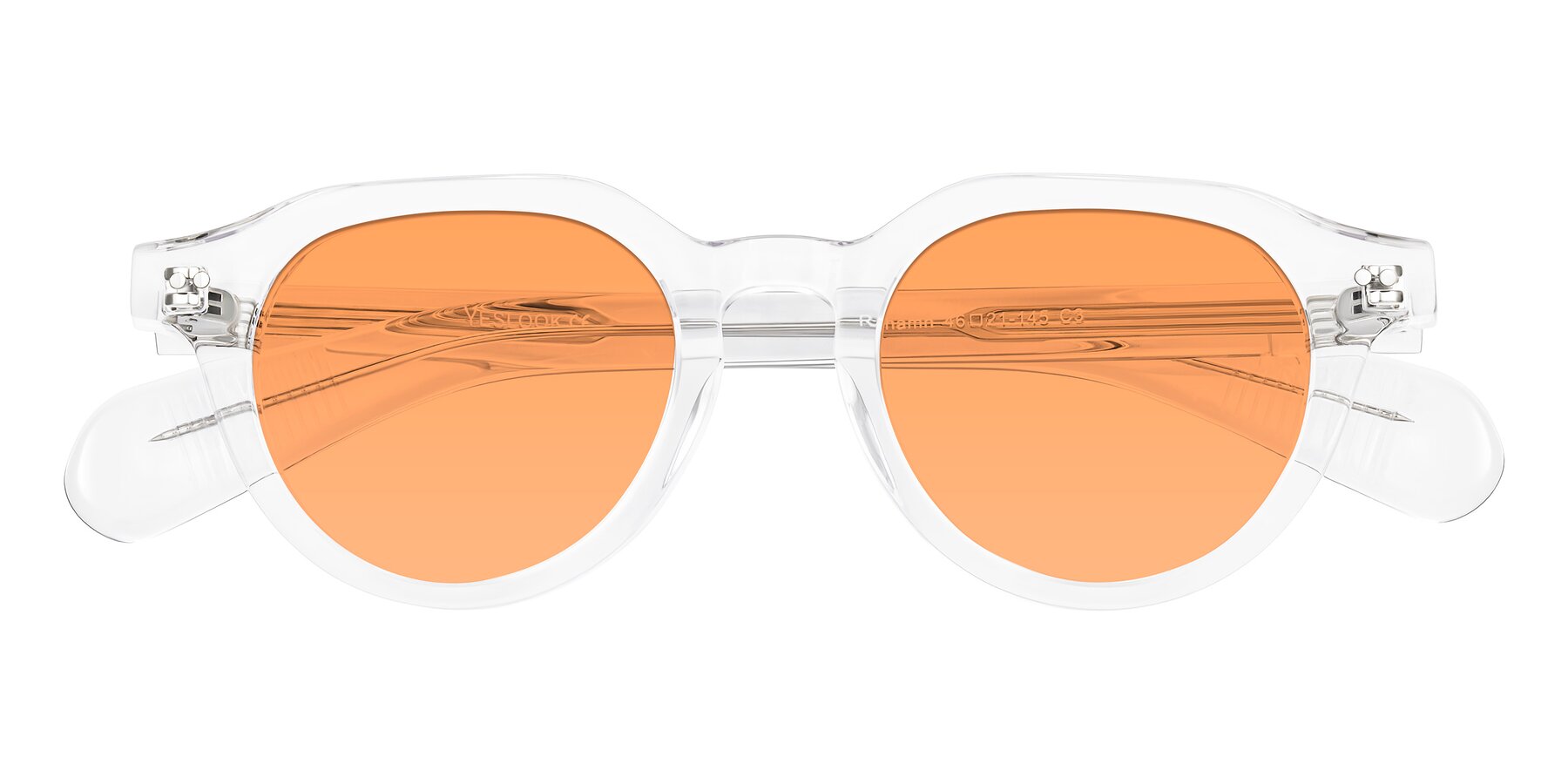 Folded Front of Rohamn in Clear with Medium Orange Tinted Lenses