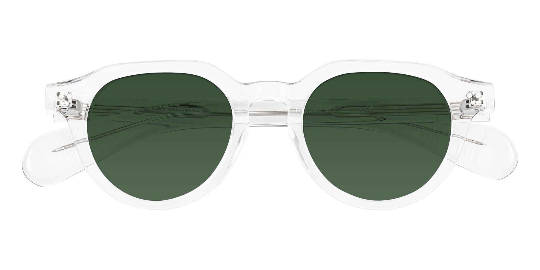 Folded Front of Rohamn in Clear with Green Tinted Lenses