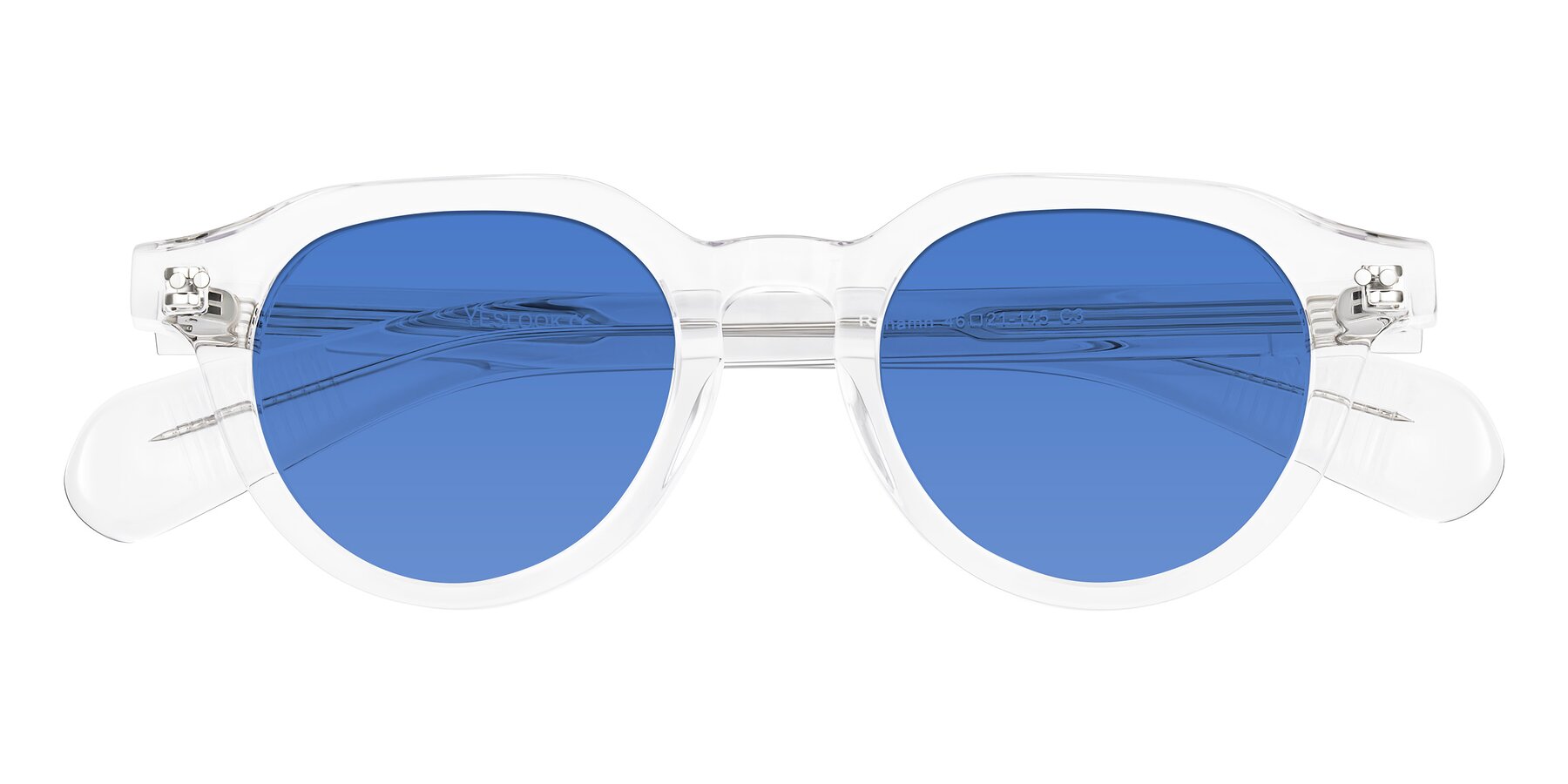 Folded Front of Rohamn in Clear with Blue Tinted Lenses