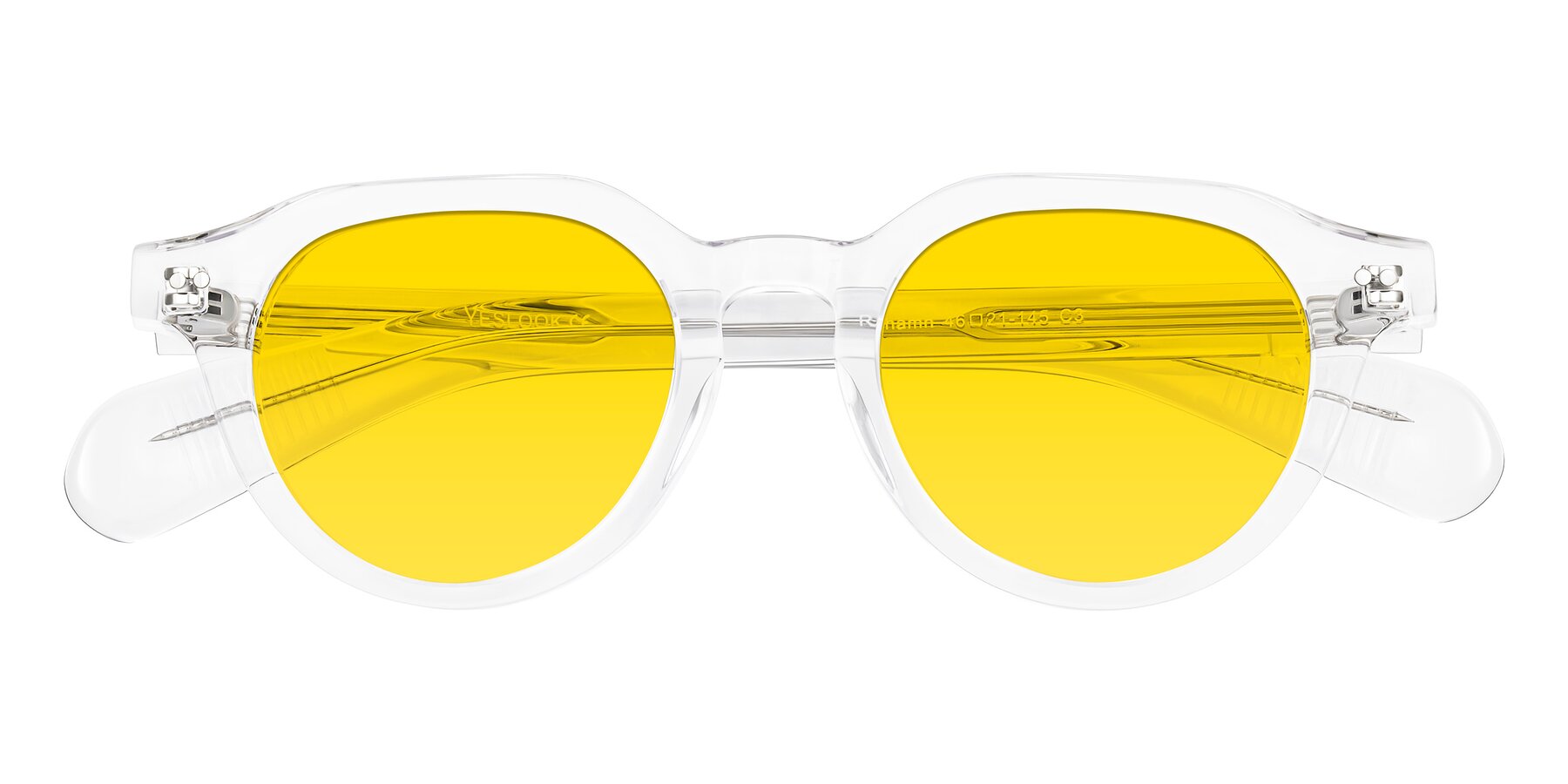 Folded Front of Rohamn in Clear with Yellow Tinted Lenses