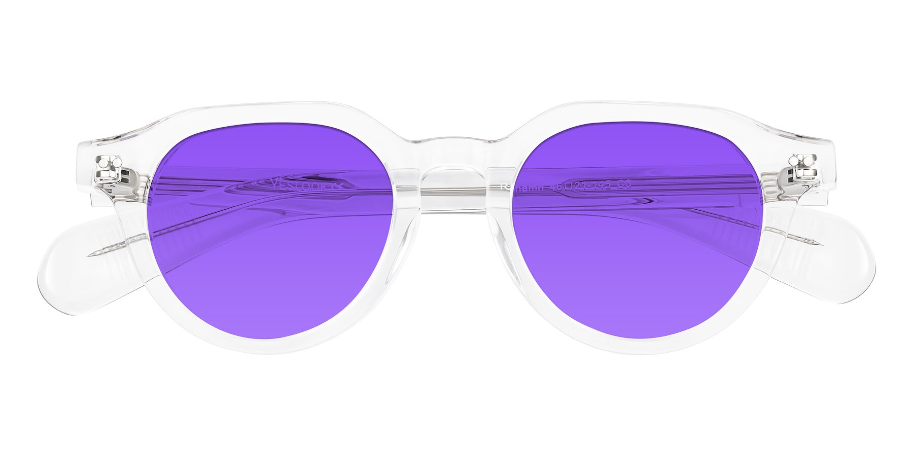 Folded Front of Rohamn in Clear with Purple Tinted Lenses