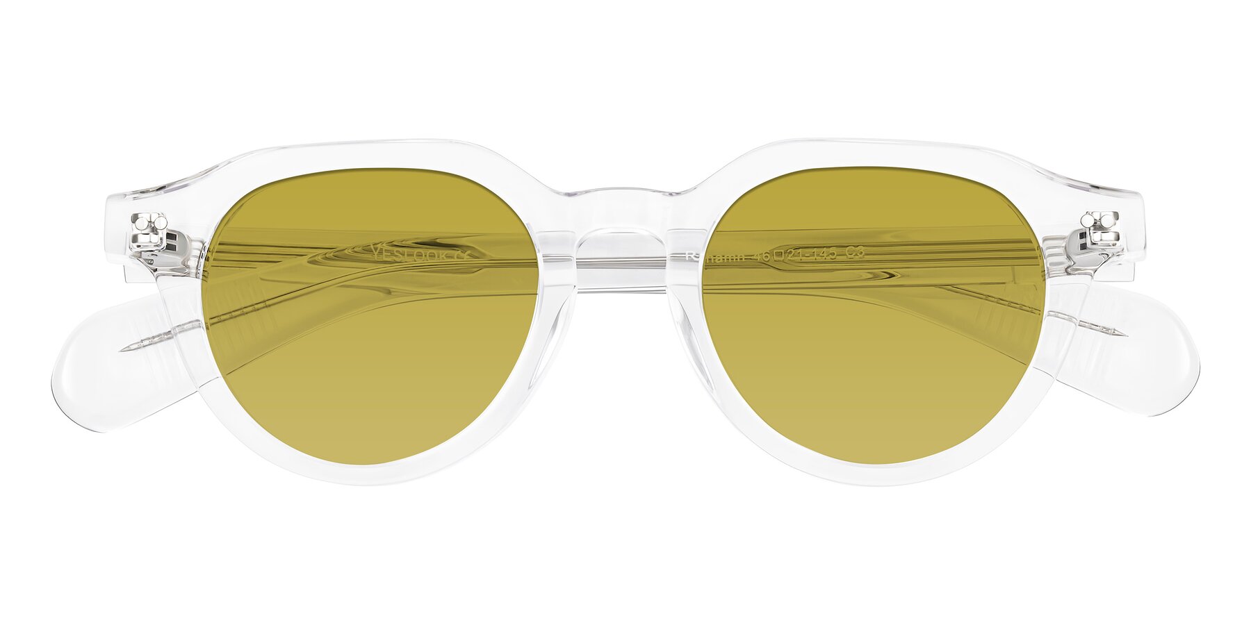 Folded Front of Rohamn in Clear with Champagne Tinted Lenses