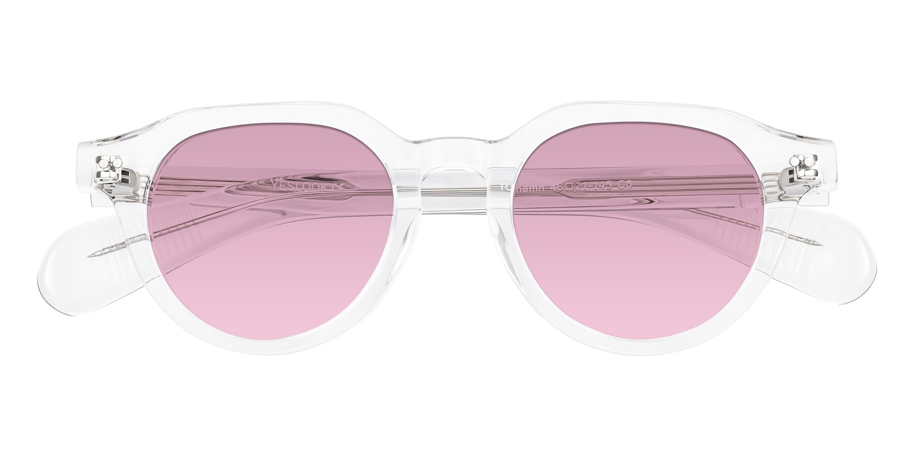 Folded Front of Rohamn in Clear with Light Wine Tinted Lenses