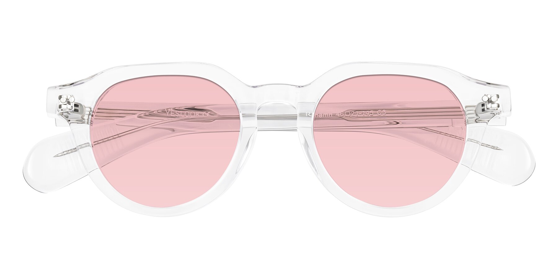 Folded Front of Rohamn in Clear with Light Garnet Tinted Lenses