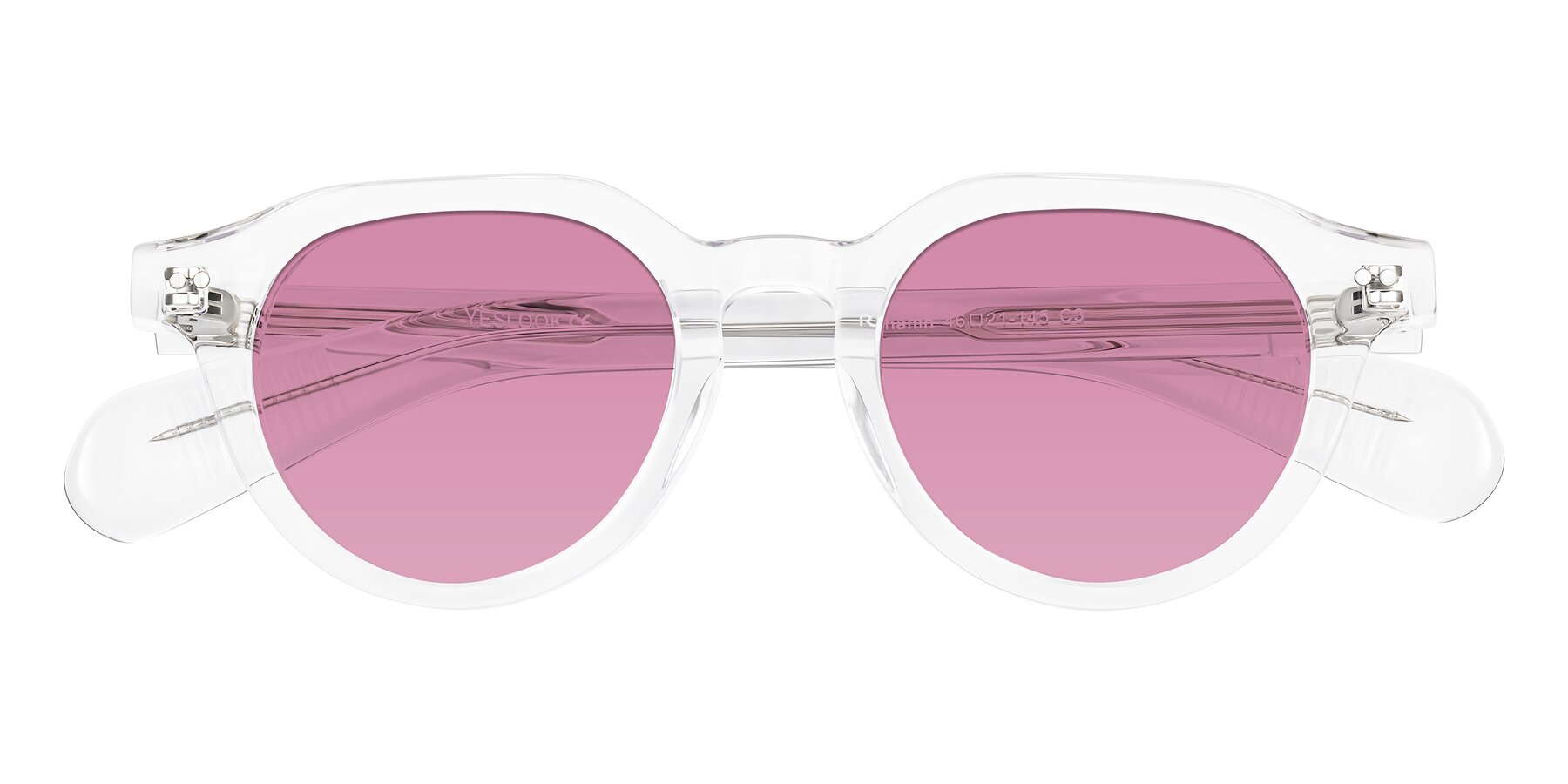 Folded Front of Rohamn in Clear with Medium Wine Tinted Lenses
