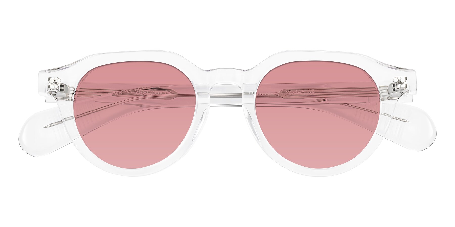 Folded Front of Rohamn in Clear with Medium Garnet Tinted Lenses