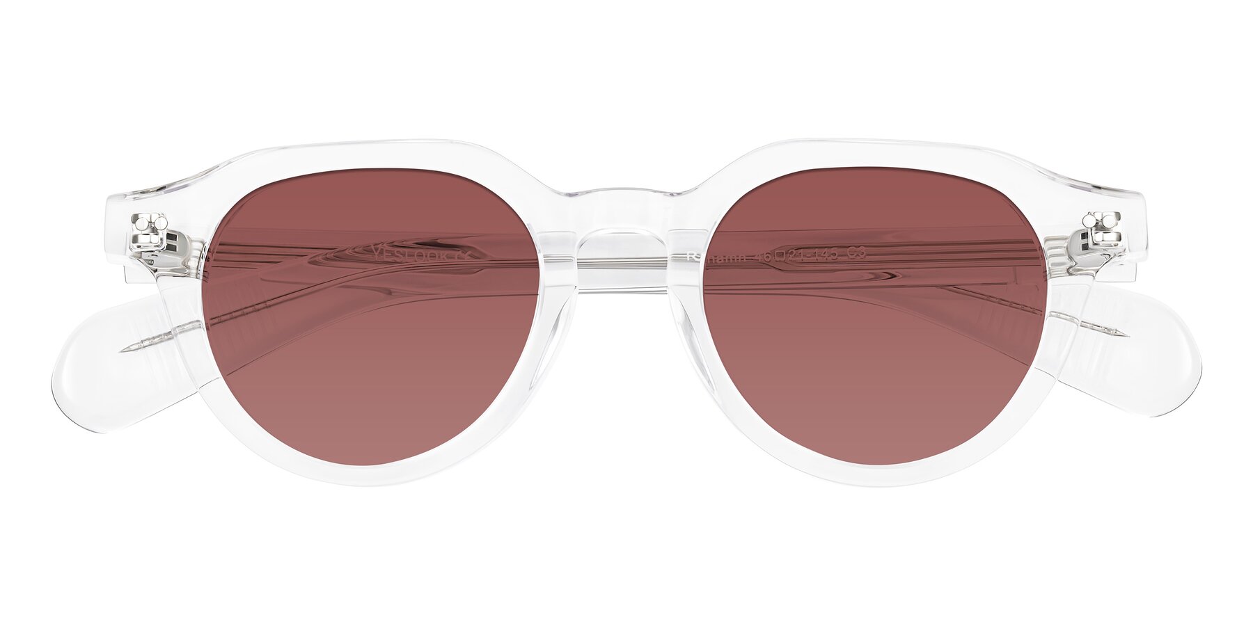 Folded Front of Rohamn in Clear with Garnet Tinted Lenses
