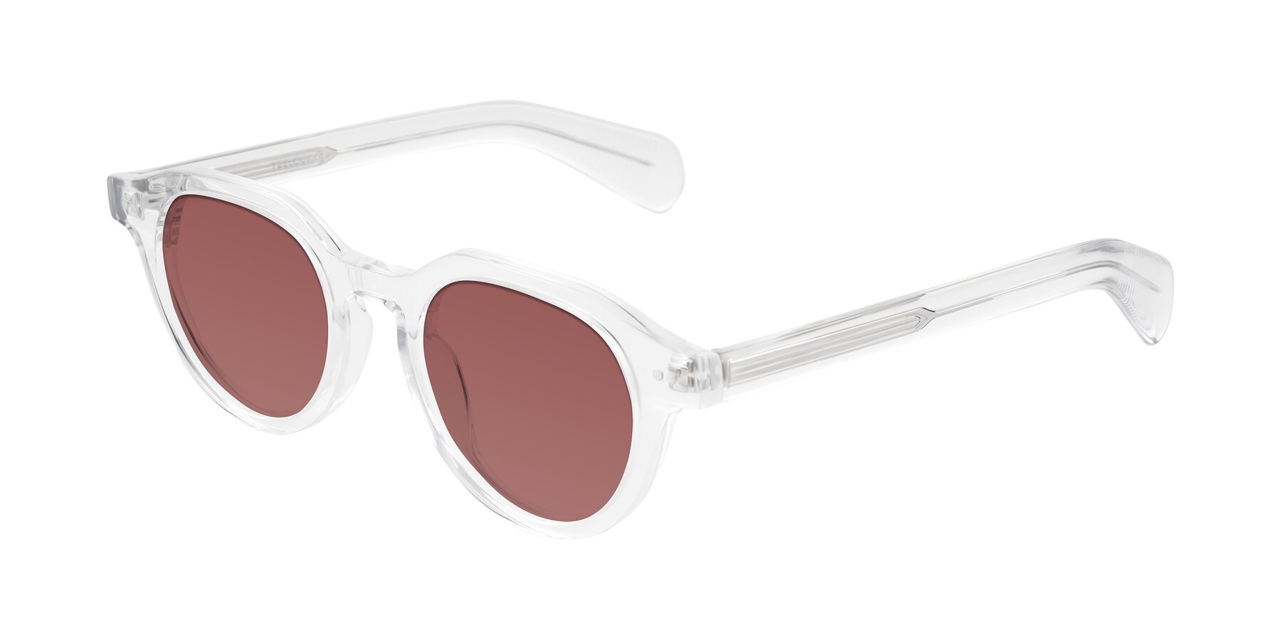 Angle of Rohamn in Clear with Garnet Tinted Lenses