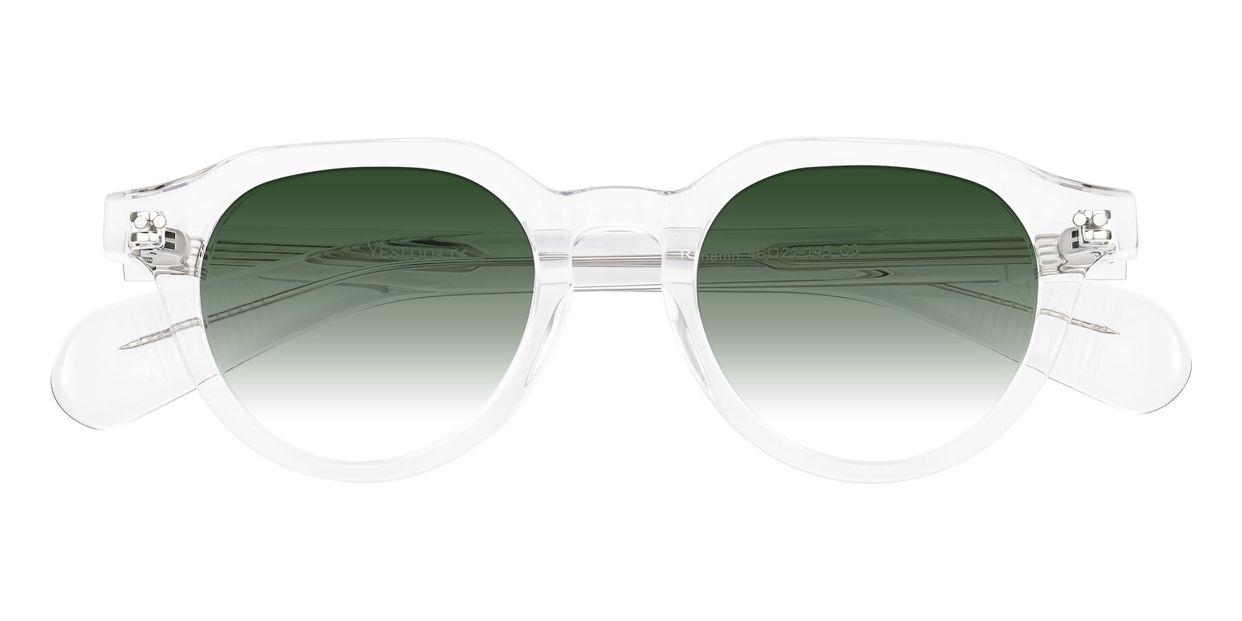 Folded Front of Rohamn in Clear with Green Gradient Lenses