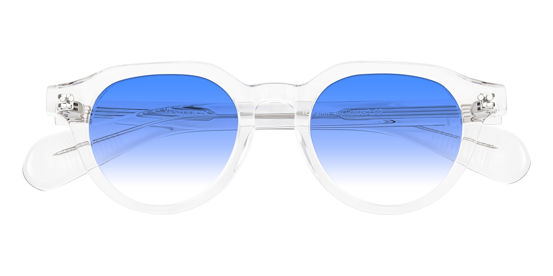 Folded Front of Rohamn in Clear with Blue Gradient Lenses