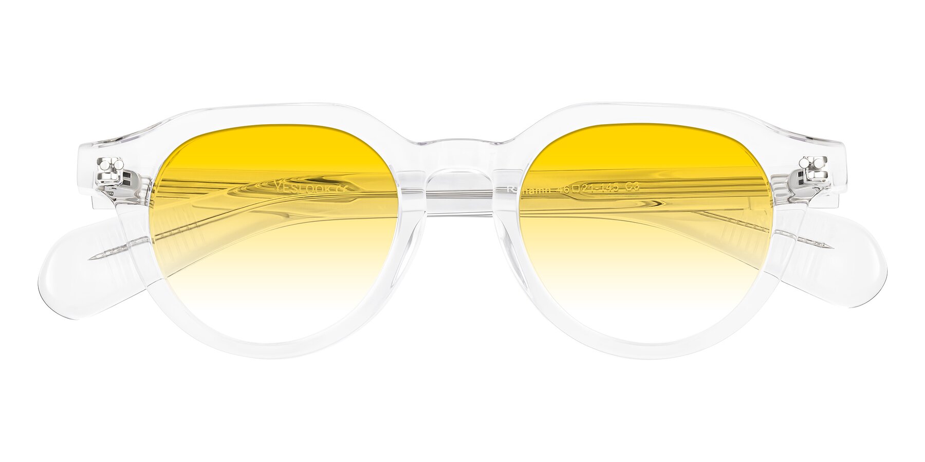 Folded Front of Rohamn in Clear with Yellow Gradient Lenses