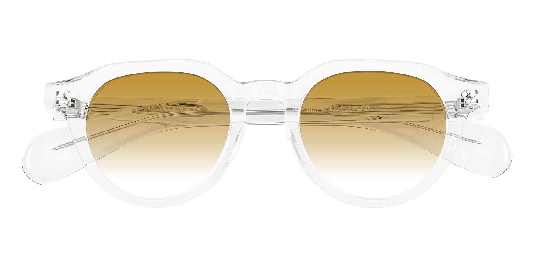Folded Front of Rohamn in Clear with Champagne Gradient Lenses