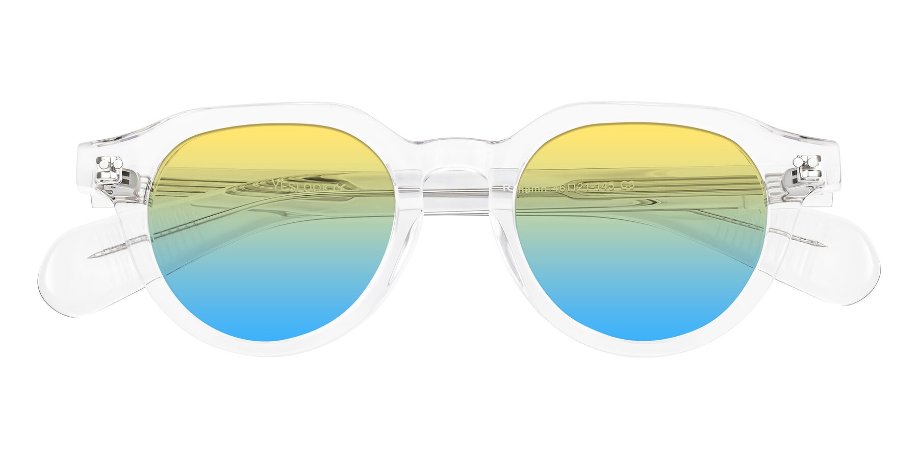 Folded Front of Rohamn in Clear with Yellow / Blue Gradient Lenses