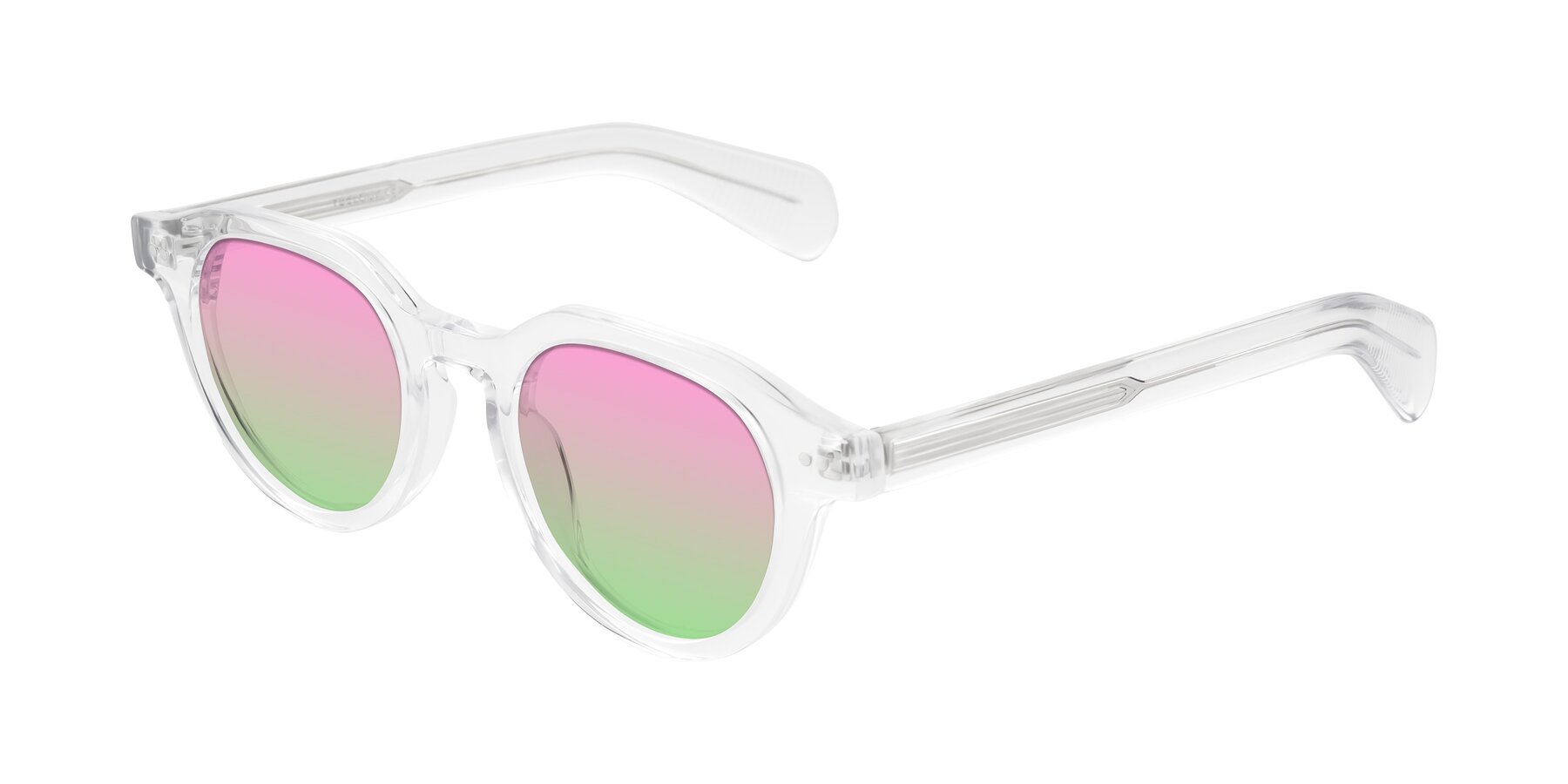 Angle of Rohamn in Clear with Pink / Green Gradient Lenses