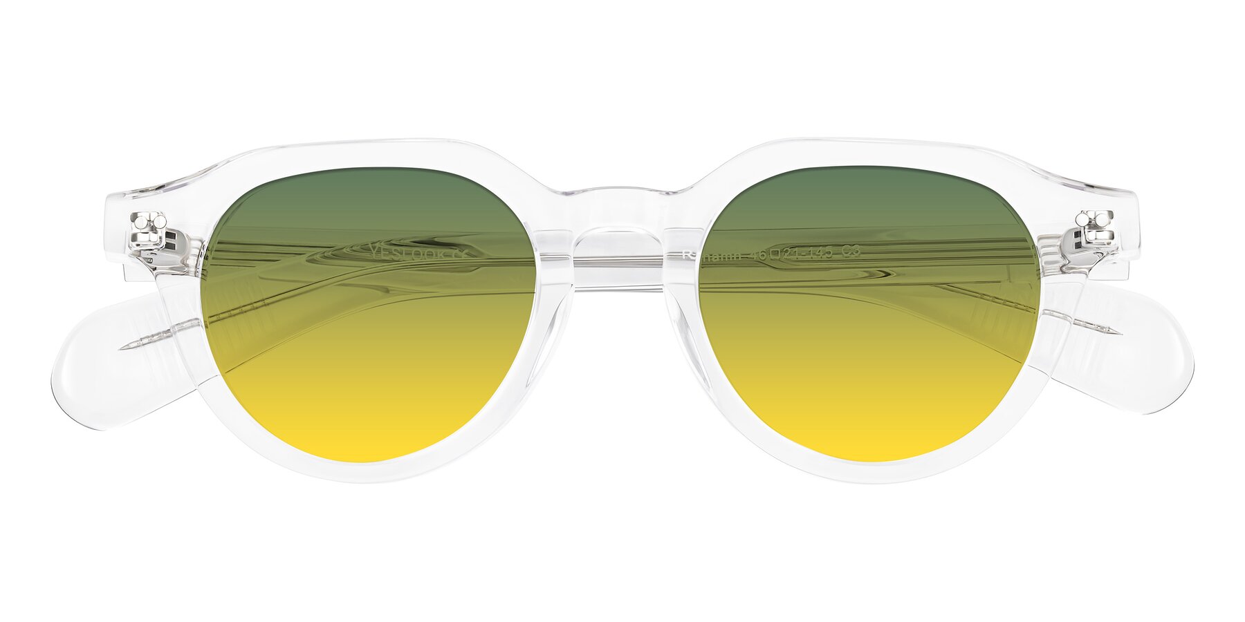 Folded Front of Rohamn in Clear with Green / Yellow Gradient Lenses