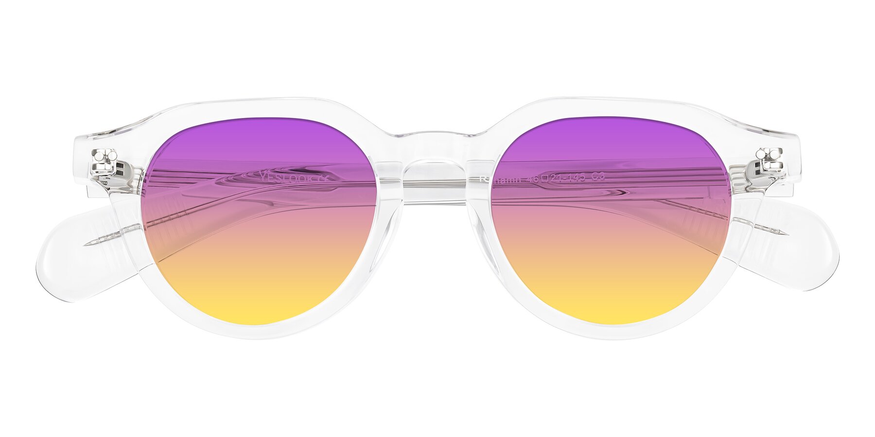 Folded Front of Rohamn in Clear with Purple / Yellow Gradient Lenses