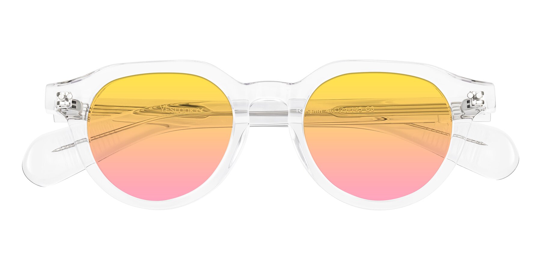 Folded Front of Rohamn in Clear with Yellow / Pink Gradient Lenses