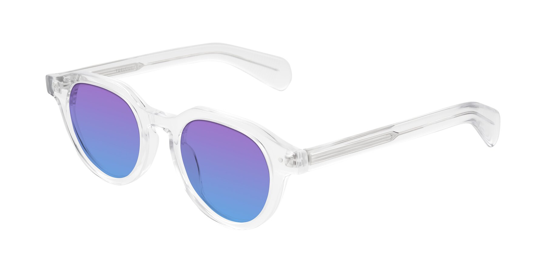 Angle of Rohamn in Clear with Purple / Blue Gradient Lenses