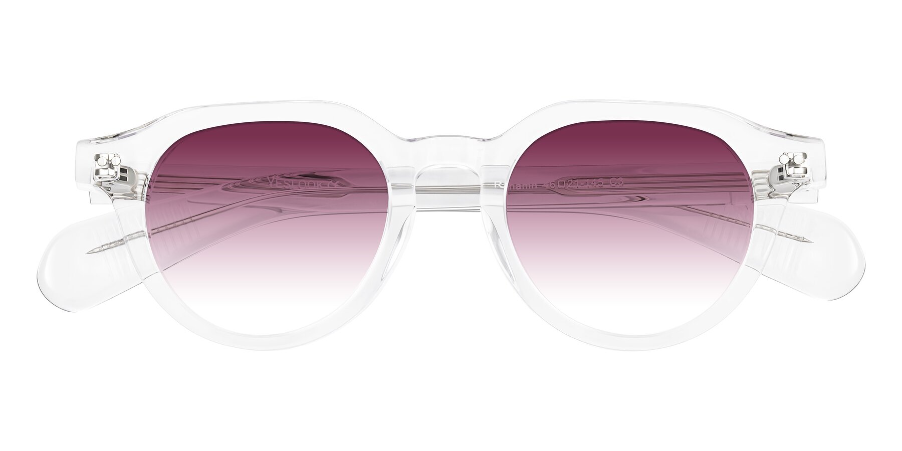 Folded Front of Rohamn in Clear with Wine Gradient Lenses